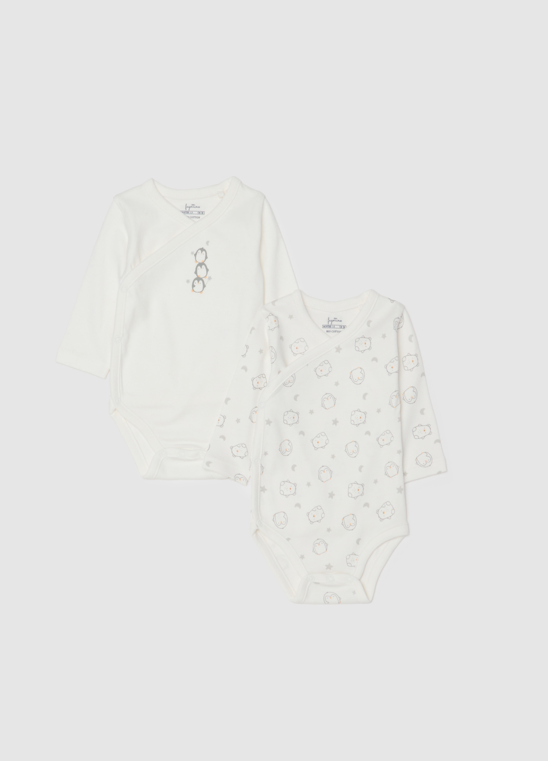 FAGOTTINO, Bipack Body Da Neonato In Puro Cotone Bianco, Unisex, Bianco, Taglia: 00