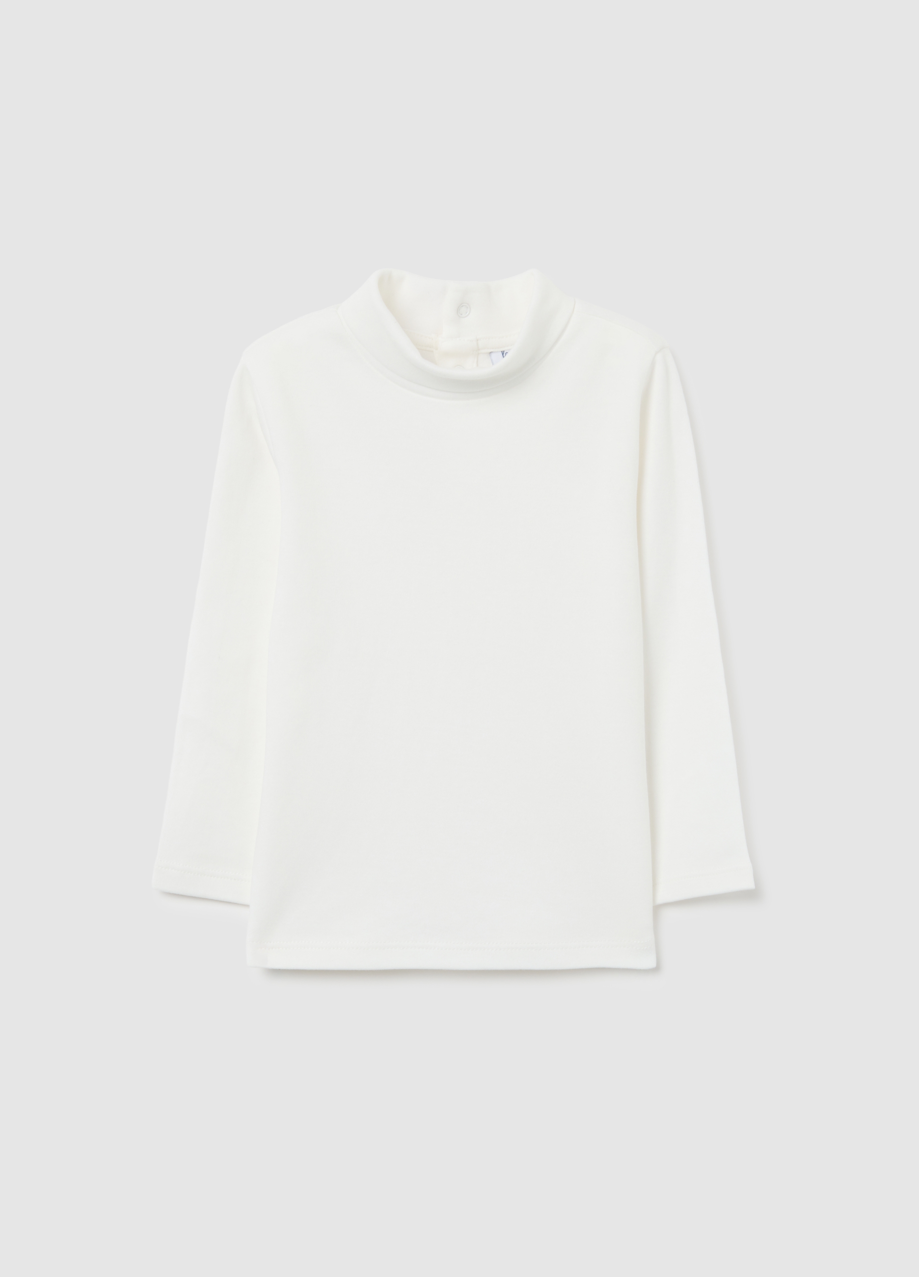 FAGOTTINO, Camiseta De Bebé Blanca De Cuello Alto En Algodón Puro Ajuste Regular, Niño, Blanco óptico, Talla: 9-12