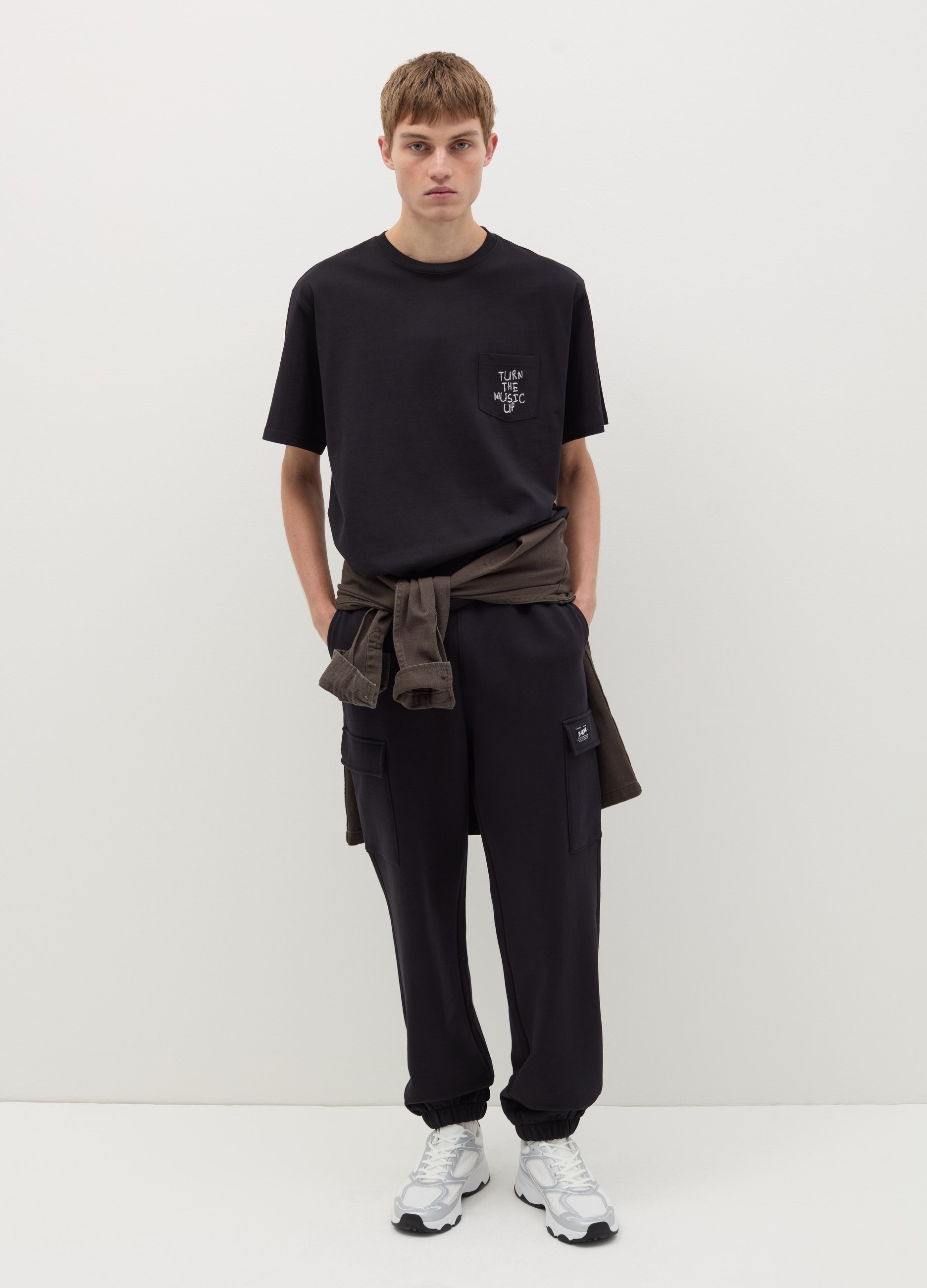 B.ANGEL, Joggers Cargo Con Profili Elasticati, Uomo, Nero, Taglia: S