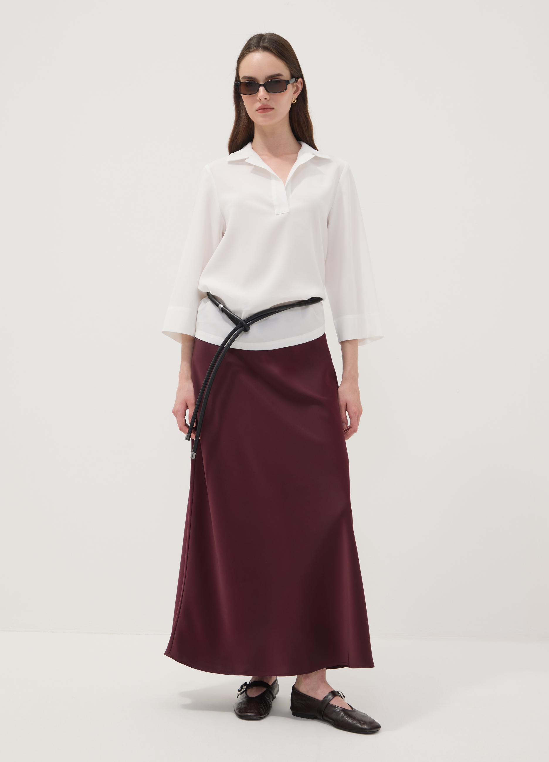 OVS, Gonna Lunga Rossa Satinata Con Vita Elasticizzata, Donna, Rosso, Taglia: XS