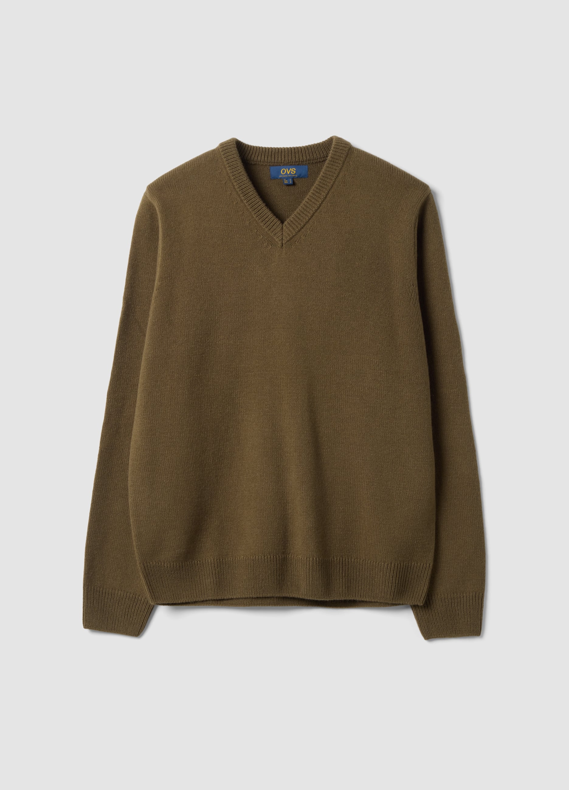 OVS, Maglia Verde Con Scollo A V Regular Fit, Uomo, Verde, Taglia: XL