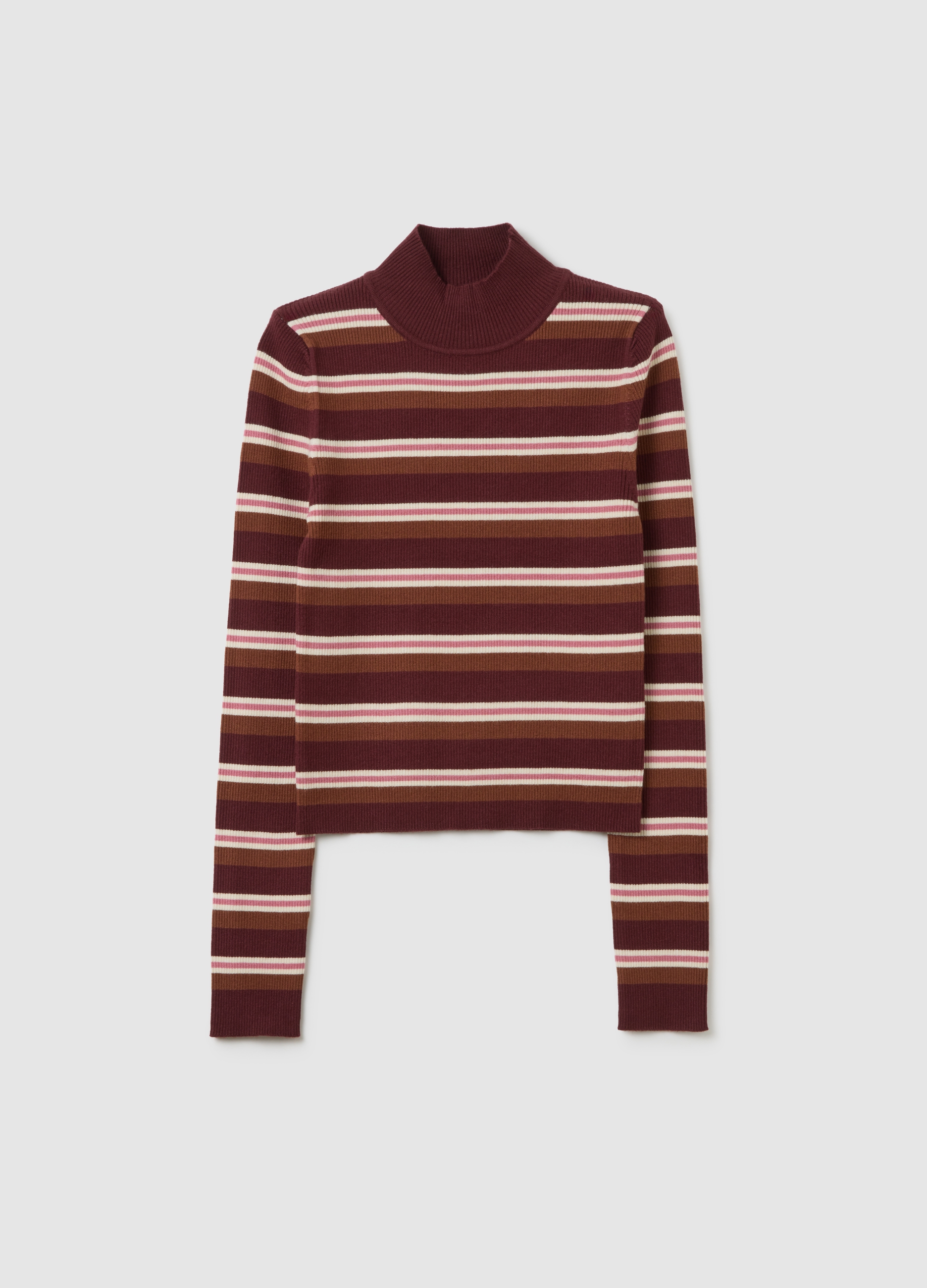 Maglione Marrone A Righe Vestibilità Fitted, Mujer, Marrón/Amarillo, Talla: 38