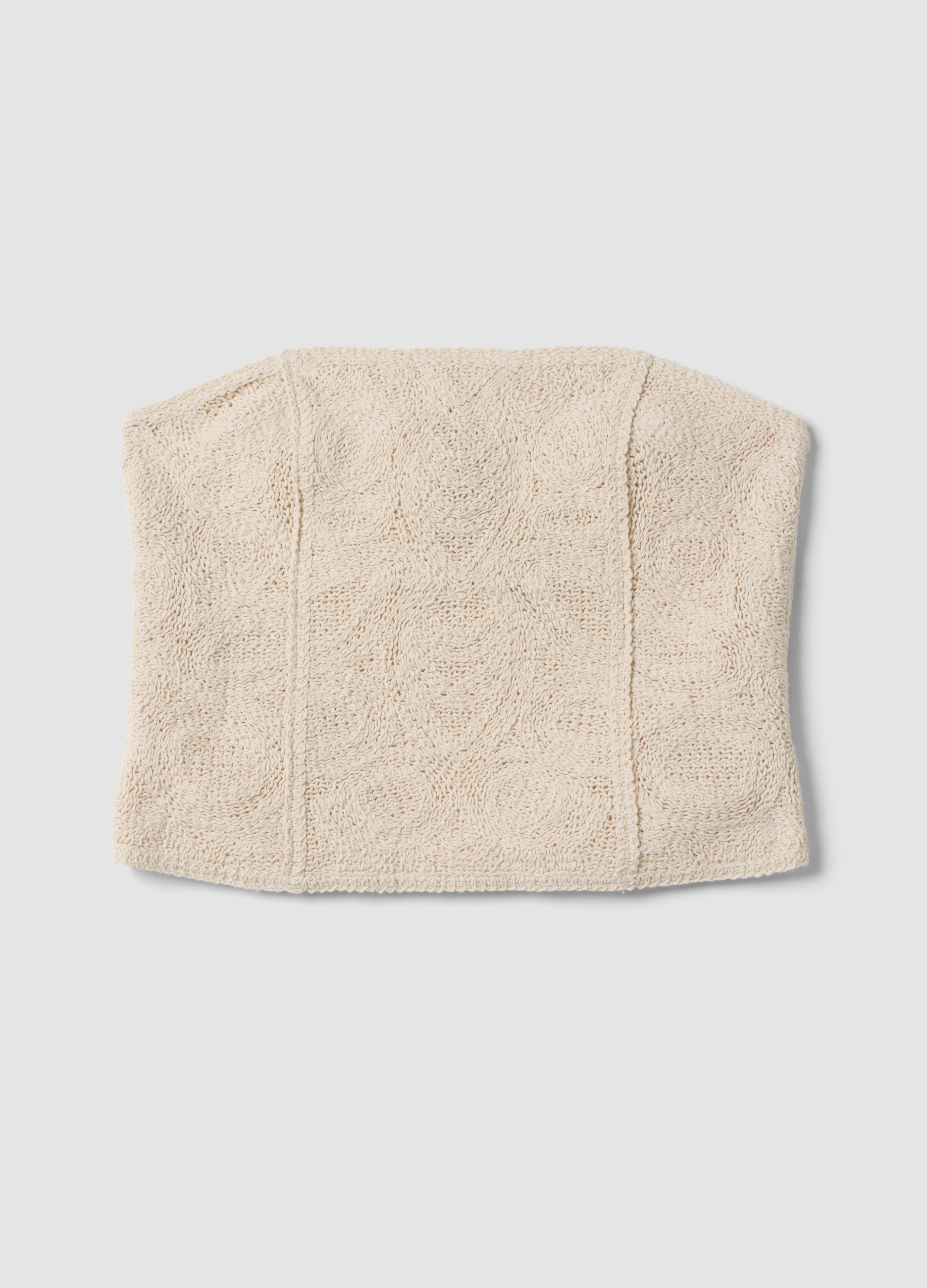 LES COPAINS, Top Beige Palabra De Honor En Mezcla De Algodón, Corte Regular Y Textura Trenzada, Mujer, Beige, Talla: S/M