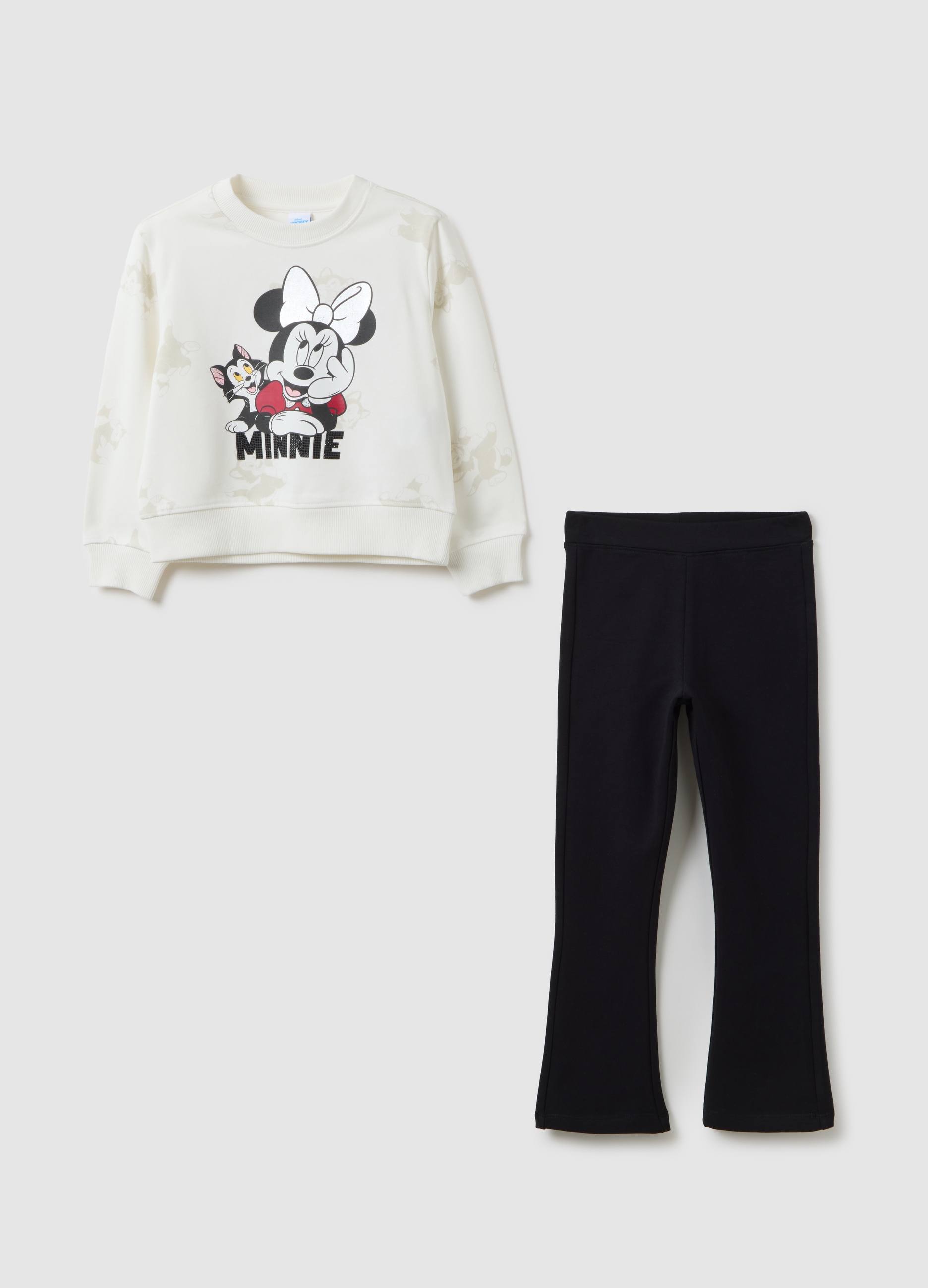 Completo Da Bambina In Misto Cotone Multicolor, Niña, Blanco óptico, Talla: 3-4