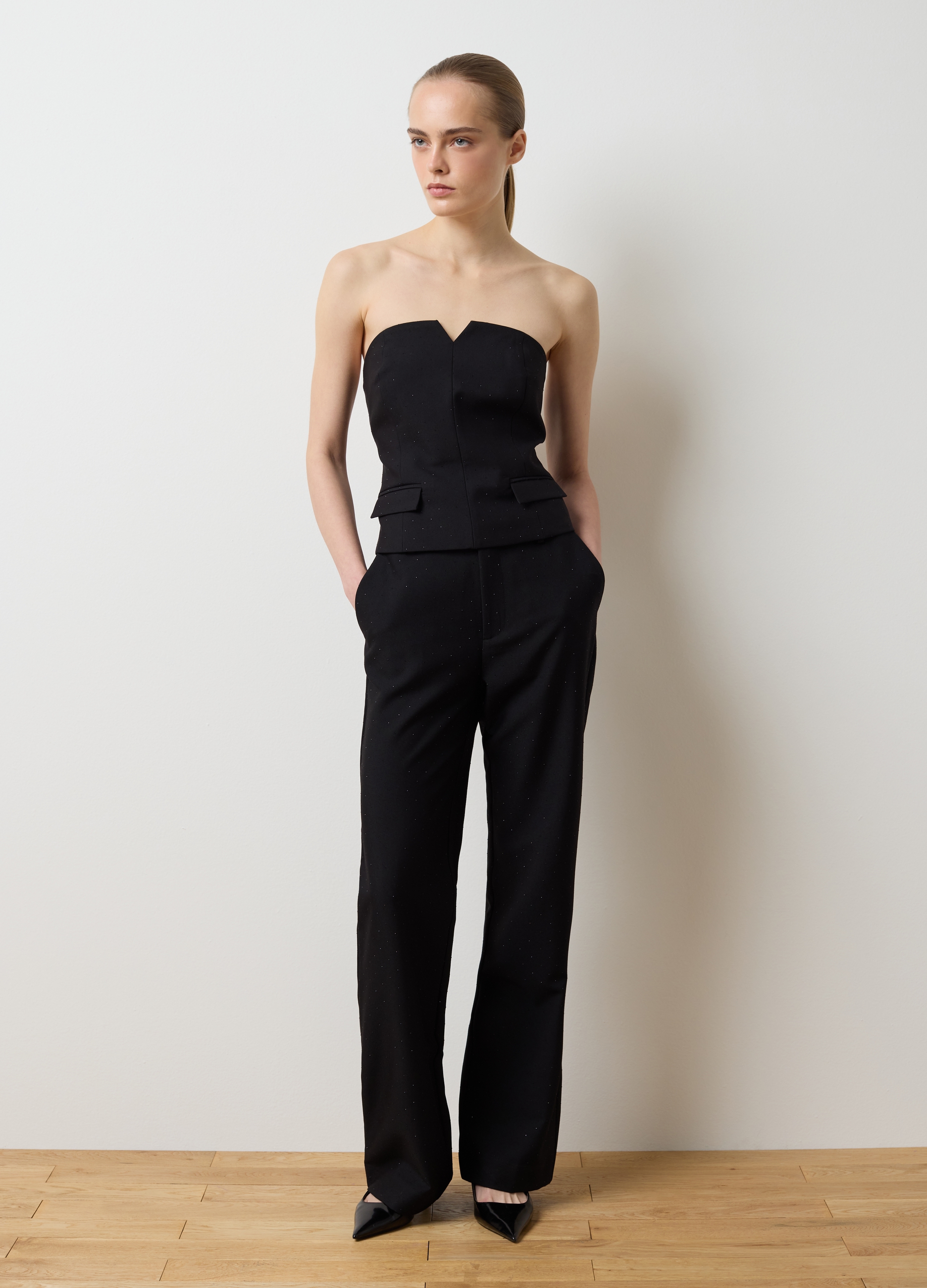 LES COPAINS , Pantaloni Flare Neri, Donna, Nero, Taglia: 40