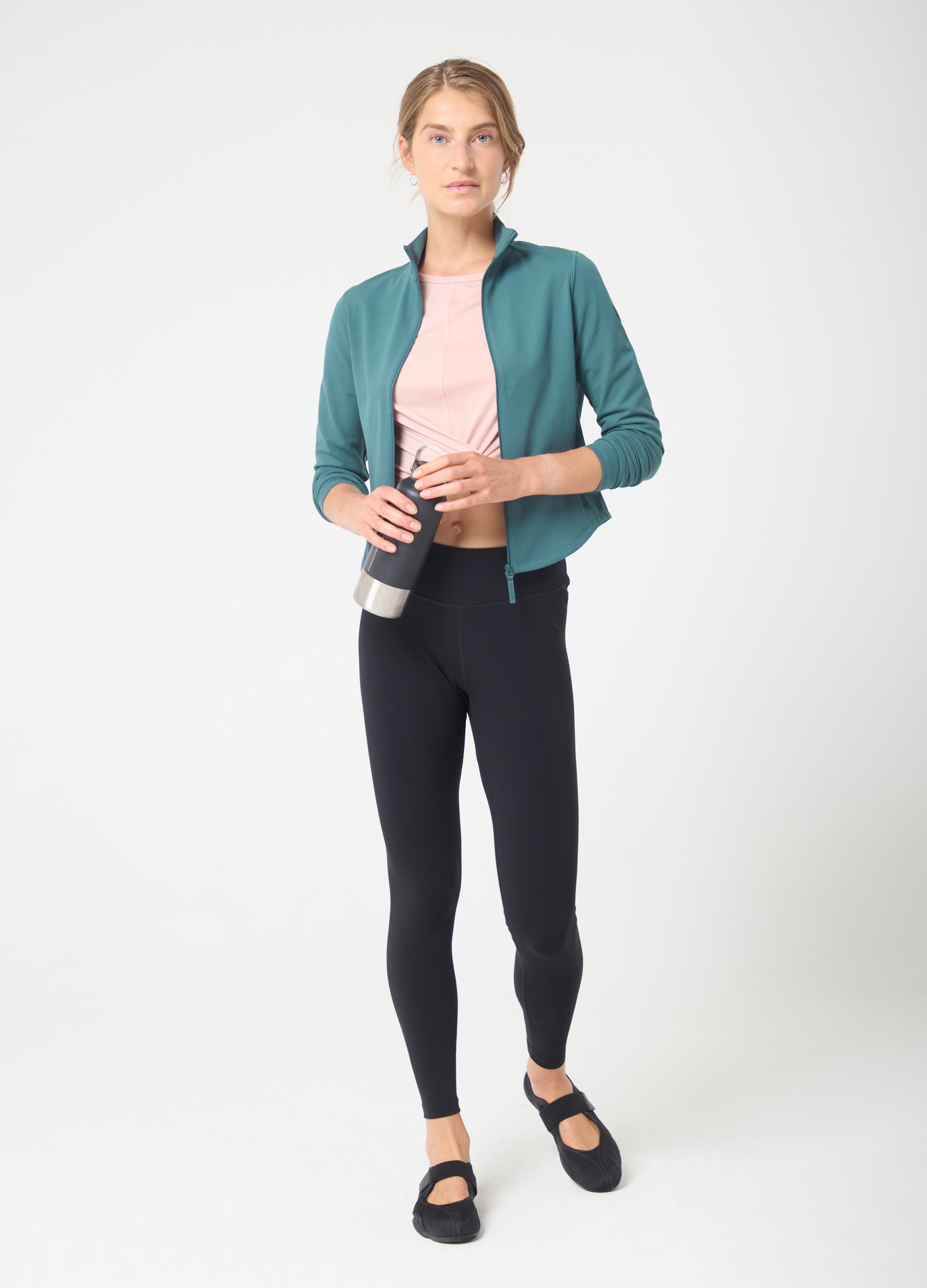 Altavia Studio, Leggings A Vita Alta In Misto Cotone Elasticizzato Altavia Studio, Donna, Nero, Taglia: XS