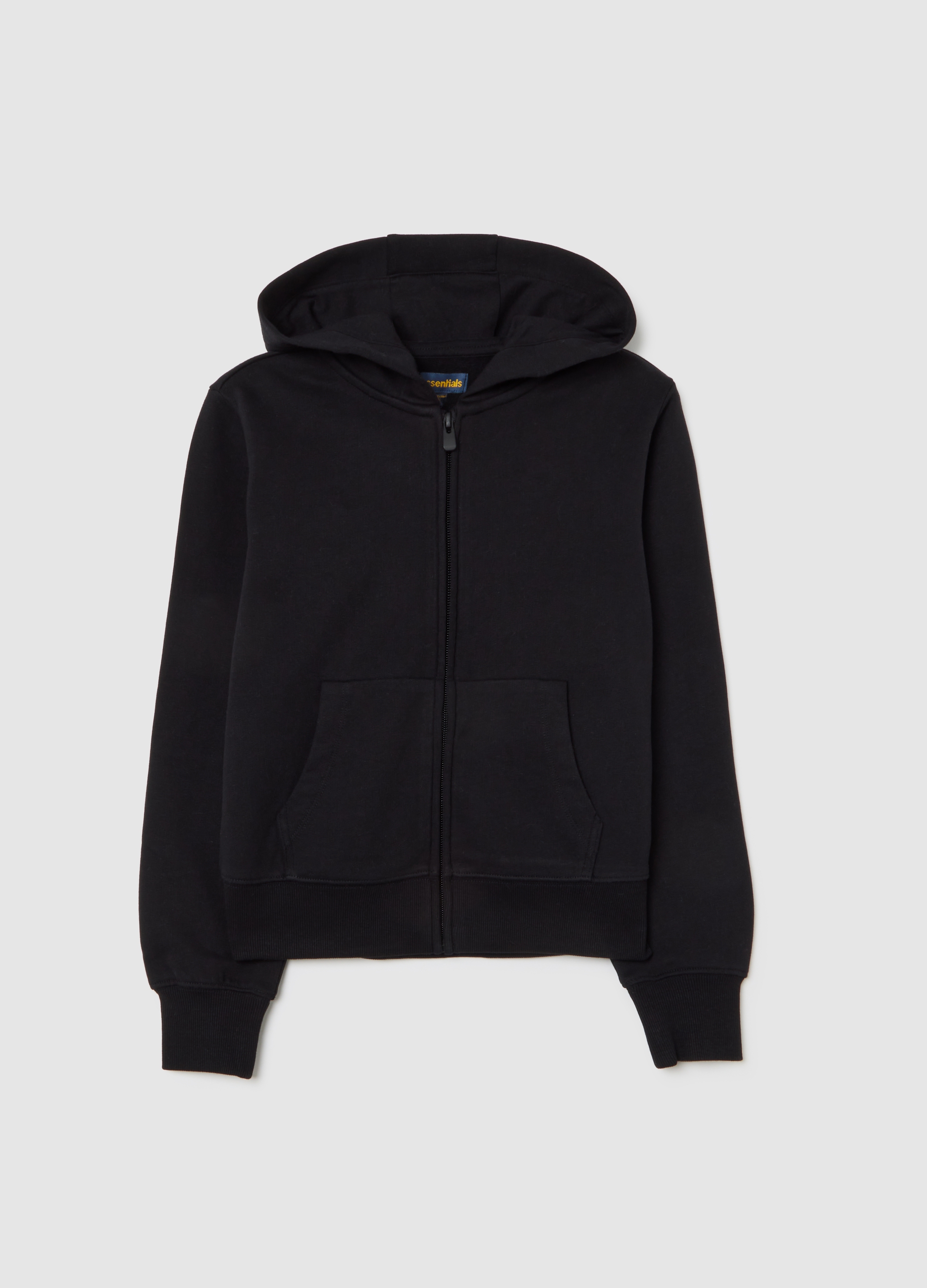 OVS KIDS, Felpa Nera Da Ragazza In Puro Cotone Regular Fit Con Zip, Niña, Gunmetal, Talla: 14-15