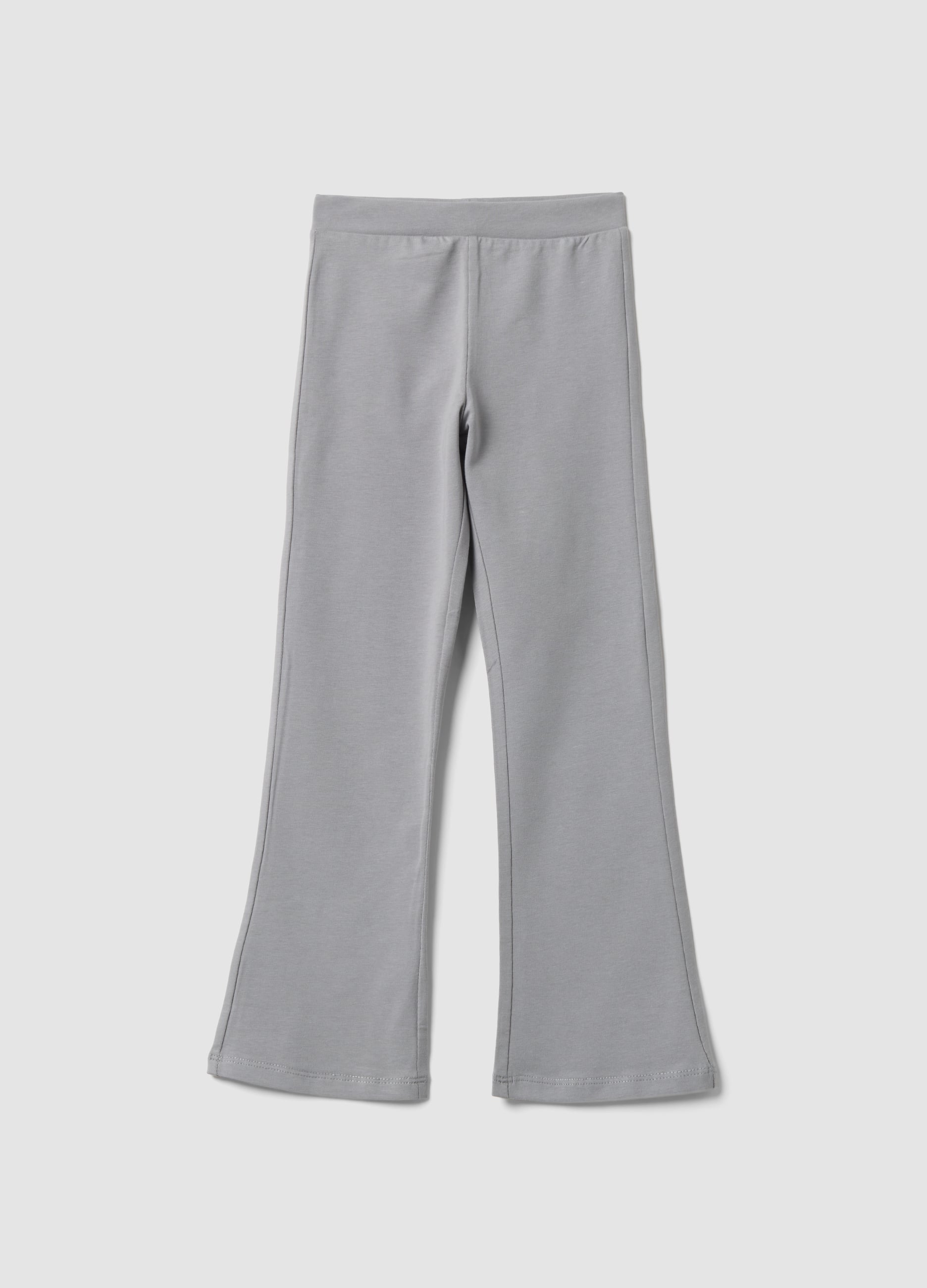OVS KIDS, Leggings Grigi In Cotone Elasticizzato Flare Fit Per Bambina, Grigio, Taglia: 7-8