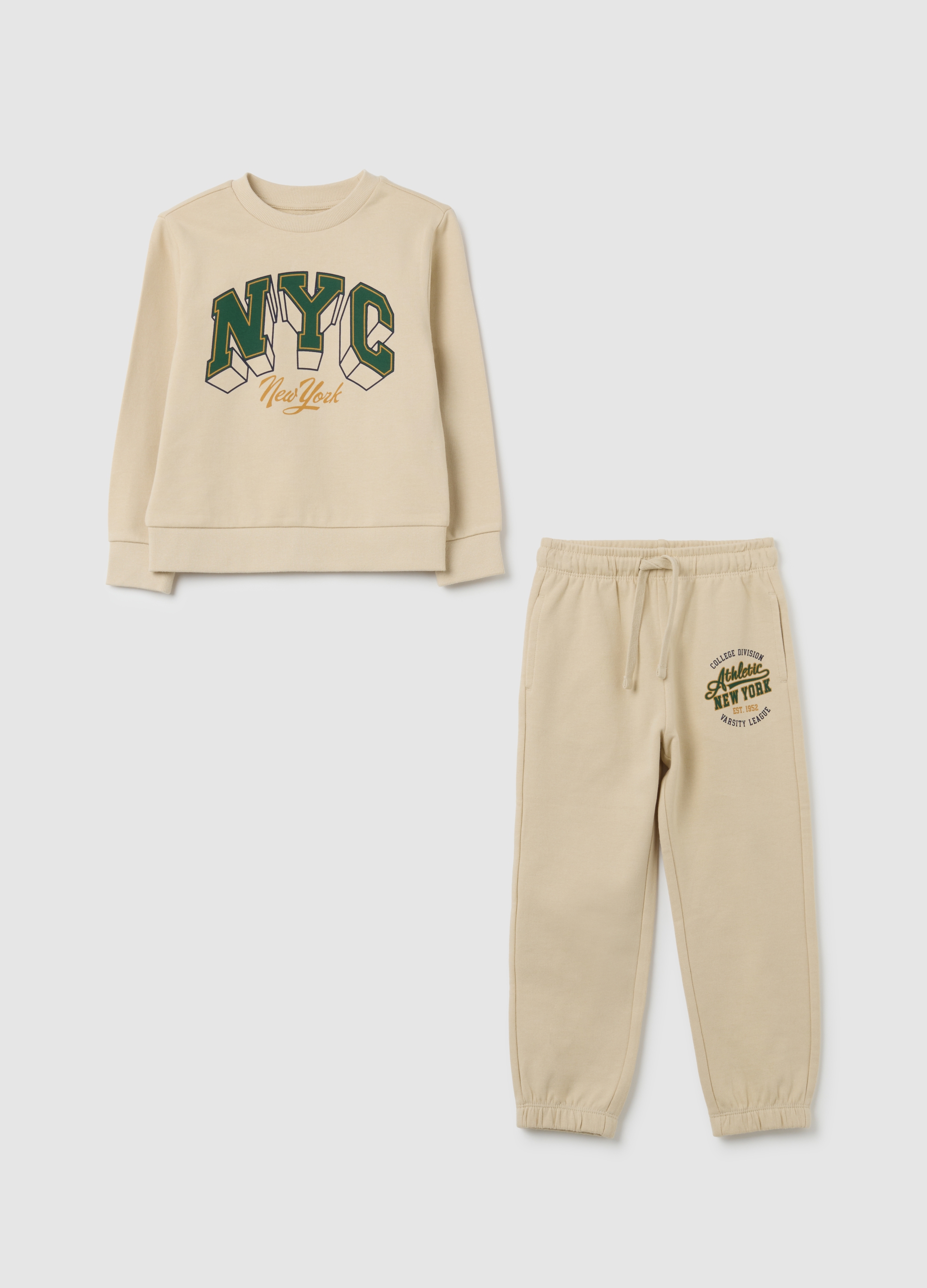 OVS, Kinderanzug Aus Beige Reinem Baumwolle Im Regular Fit, Junge, Hellbeige, Größe: 3-4