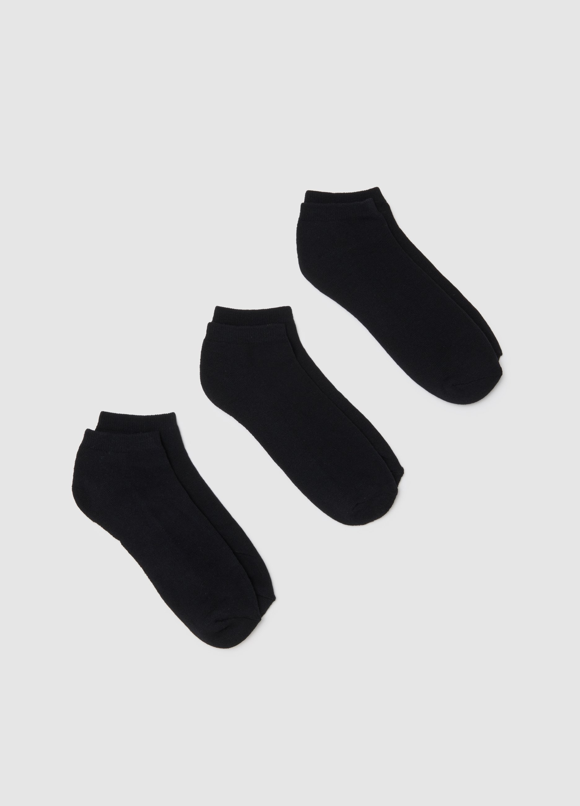 Paquete De Tres Calcetines Deportivos De Algodón Negro Elástico, Hombre, Gunmetal, Talla: 43/46