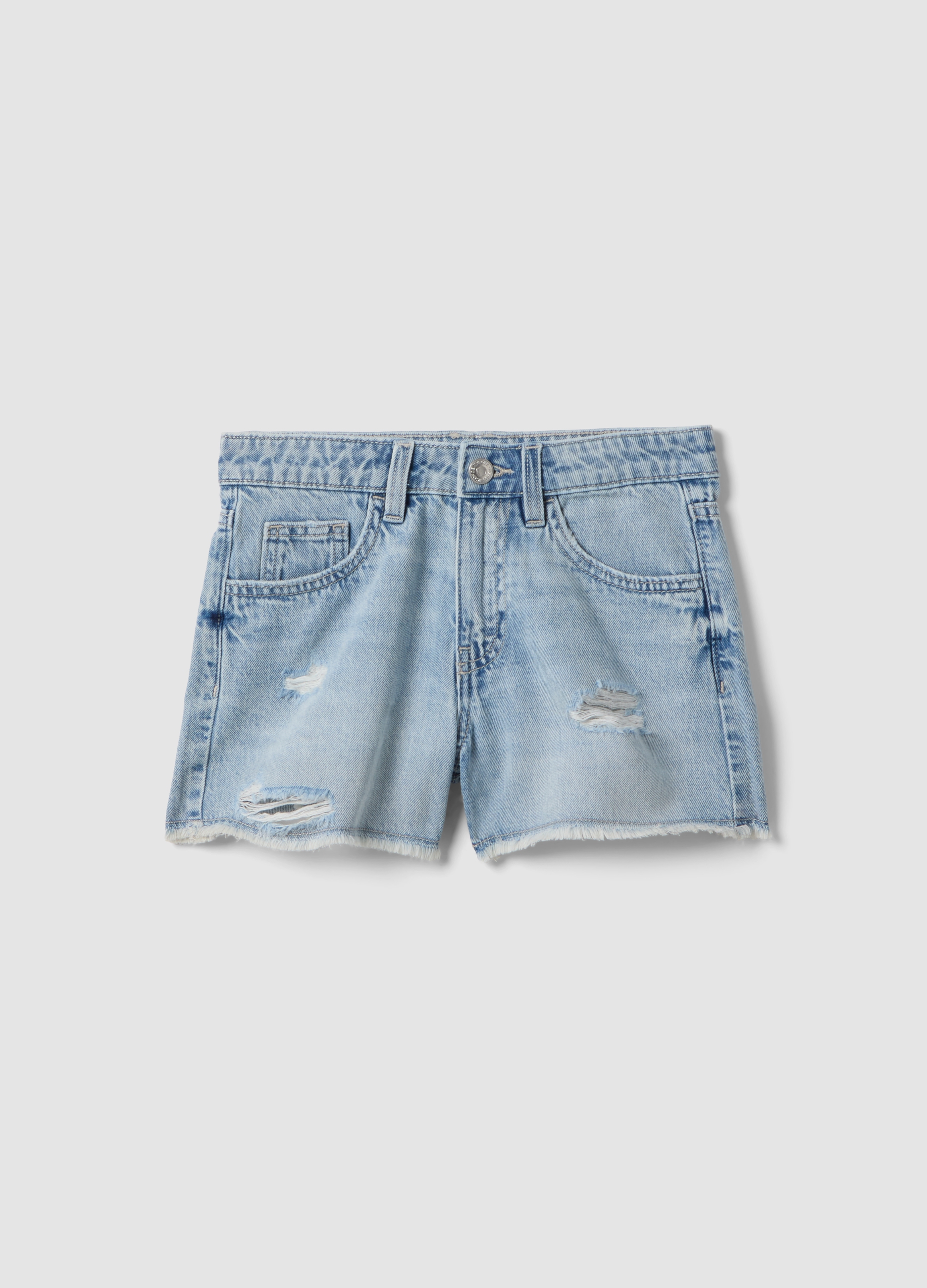 REPUBLIC OF DENIM, Short Vaquero Azul Claro 100% Algodón Para Niña – Corte Regular, Niña, Azul claro, Talla: 11-12
