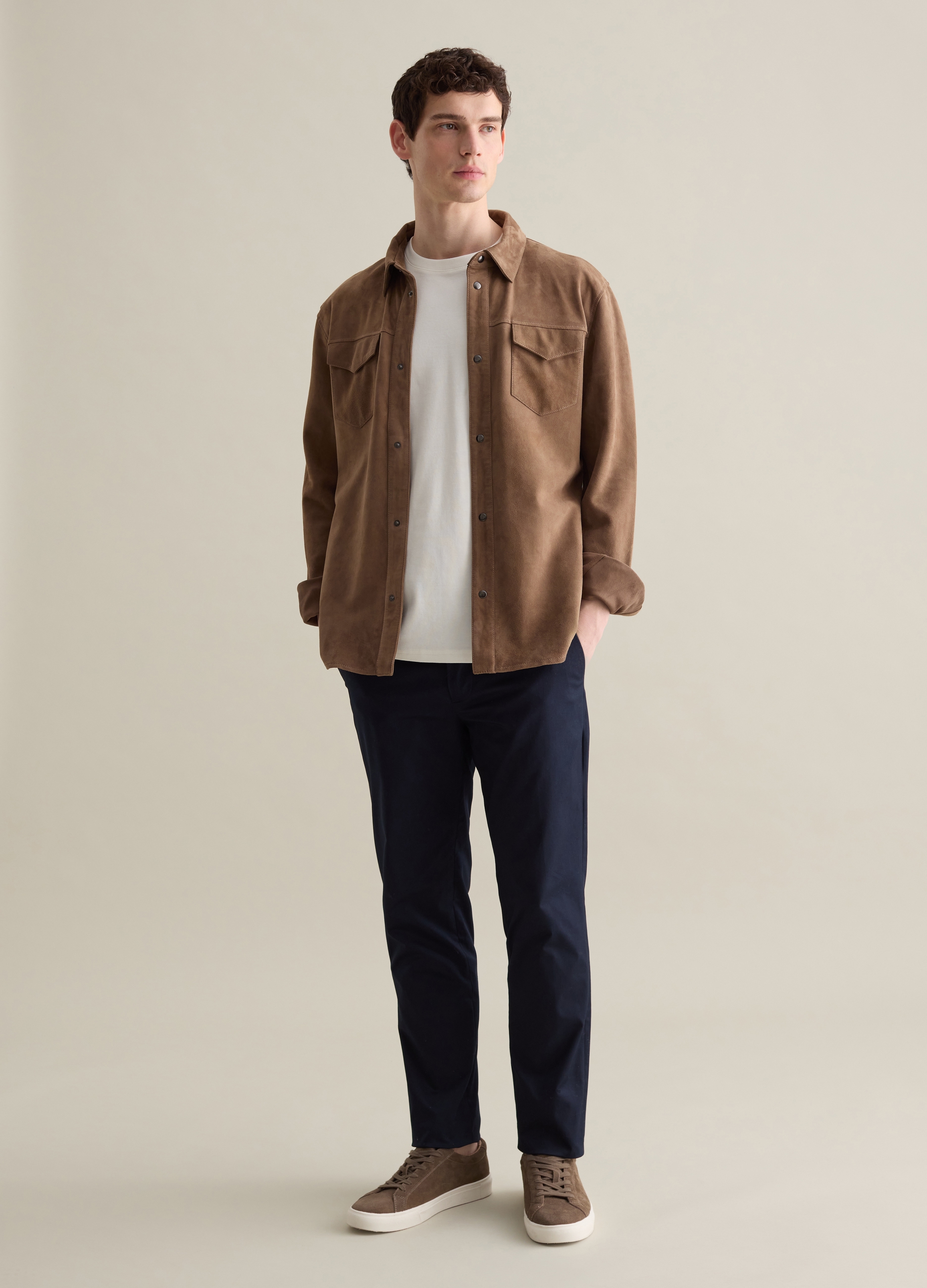 OVS, Sobrecamisa De Ante, Hombre, Marrón tabaco, Talla: XXL