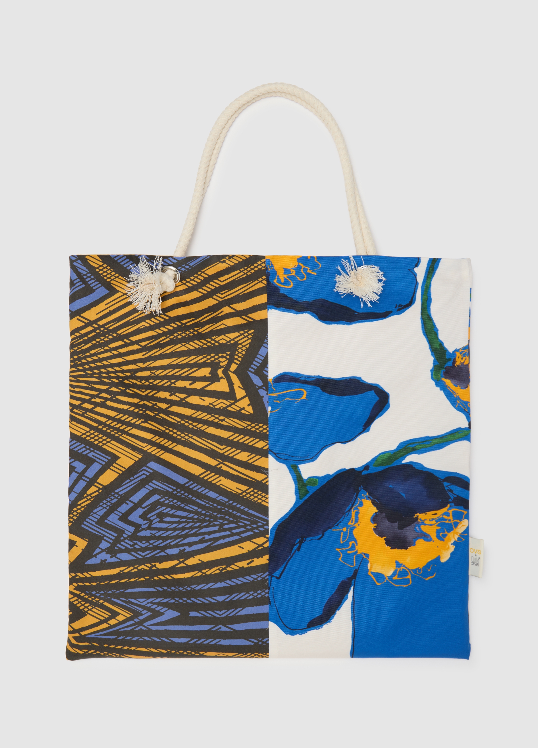 OVS , Borsa Shopper Da Donna In Puro Cotone Multicolor Quid, Multicolor, Taglia: ONE SIZE