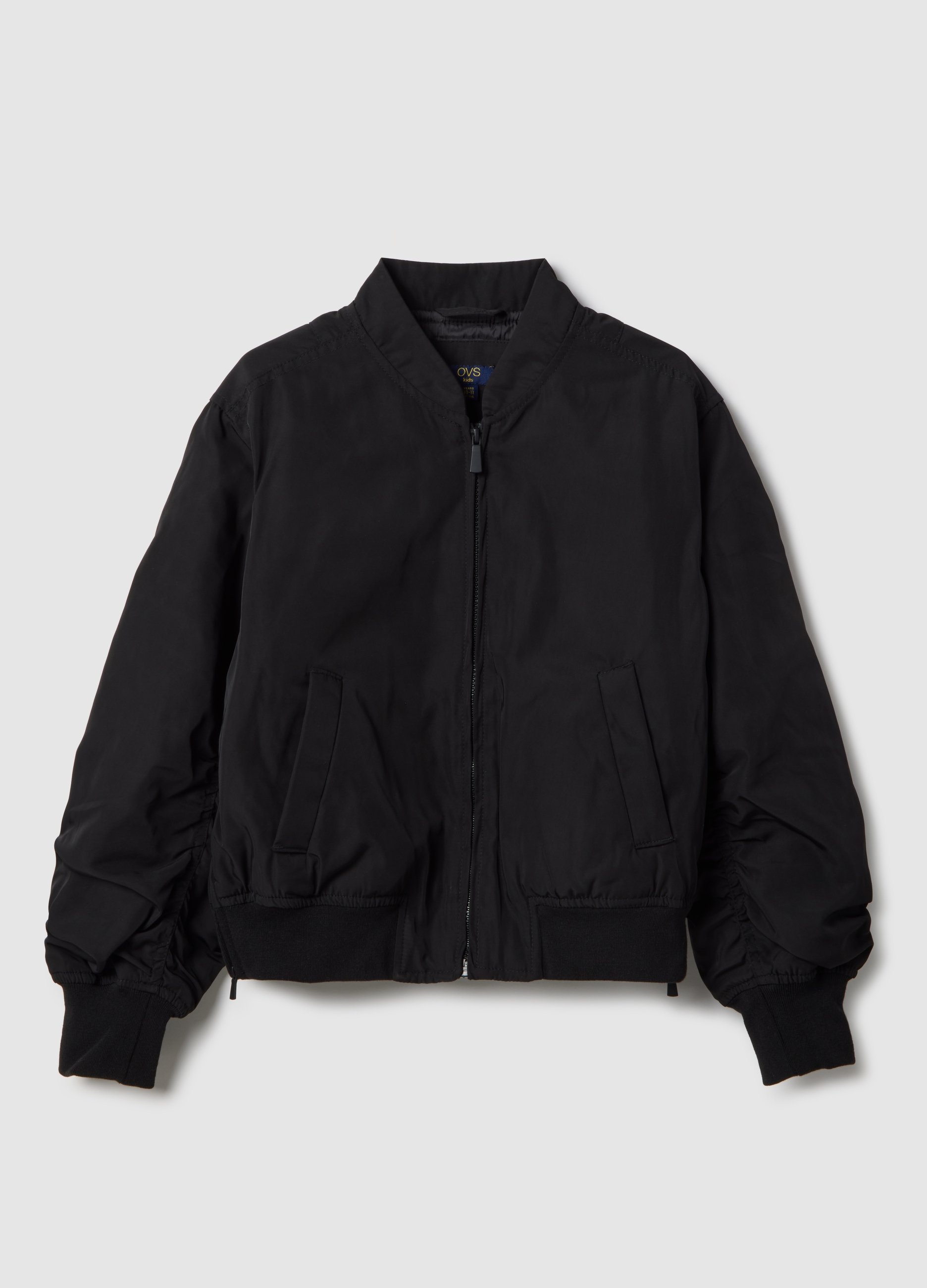 OVS KIDS, Cazadora Bomber Negra De Niña Fit Oversize Con Bolsillos, Niña, Gunmetal, Talla: 12-13