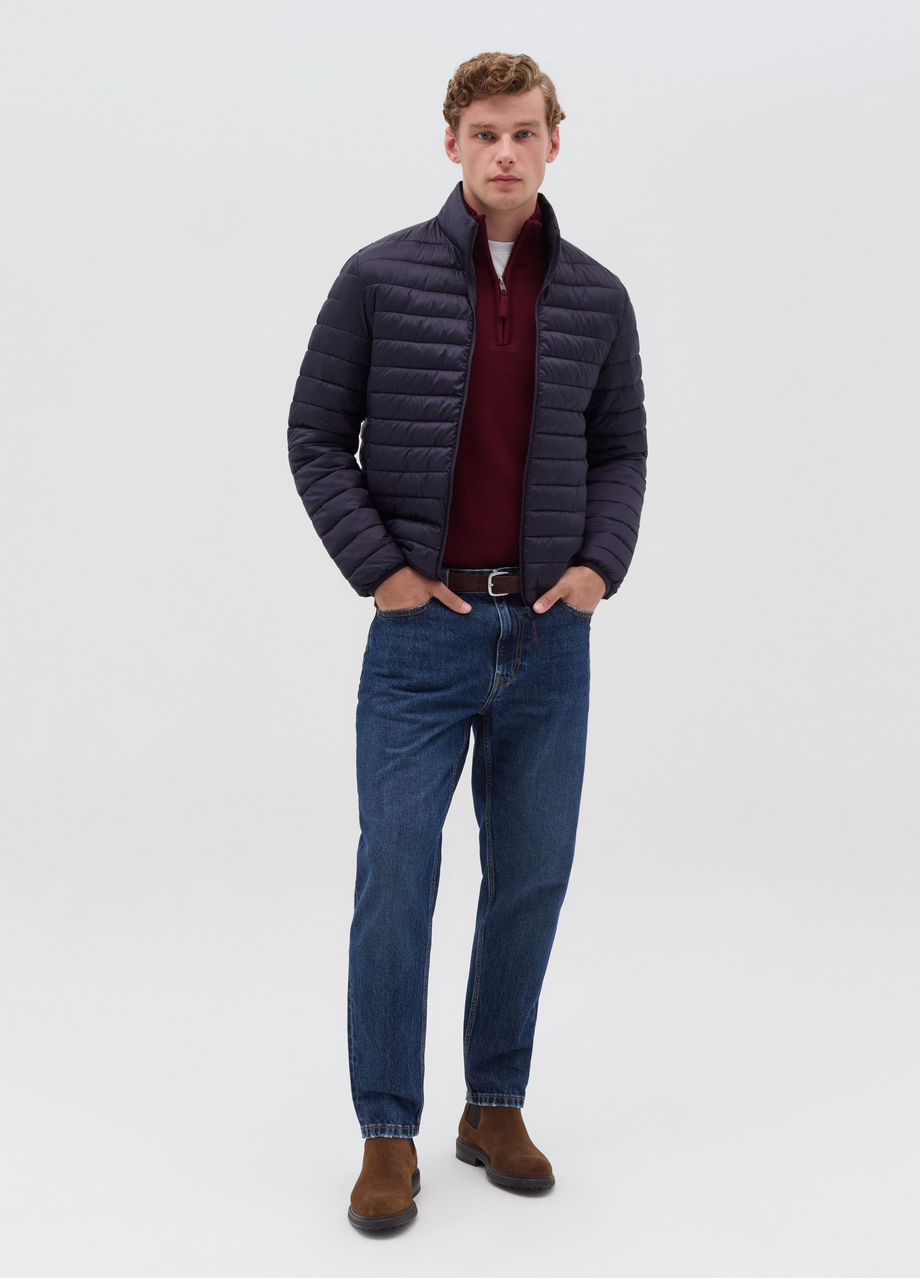 OVS, Plumas Ultraligero Con Cremallera, Hombre, Azul marino, Talla: S