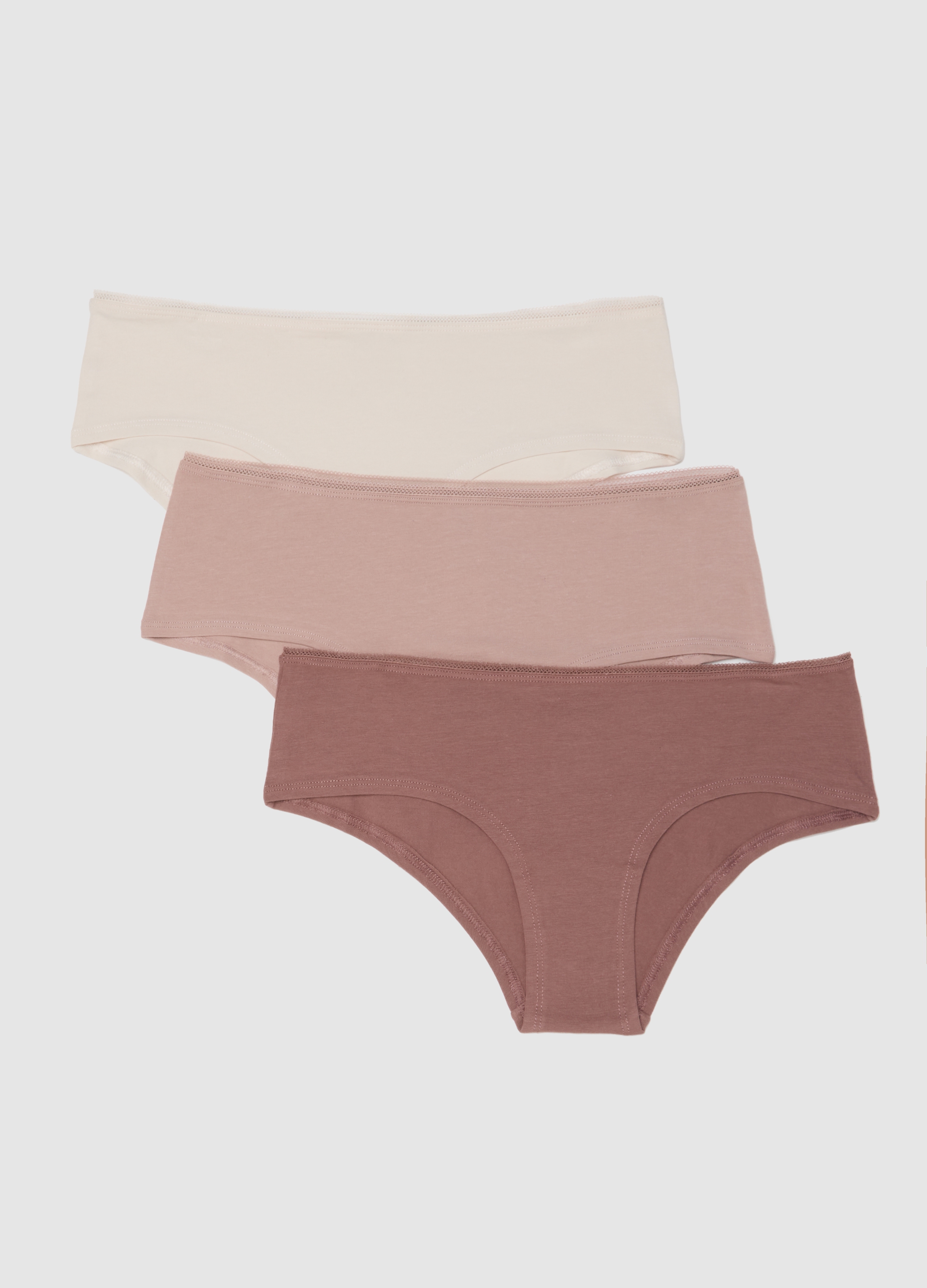 Tripack Bragas Rosas De Algodón Elástico, Mujer, Multicolor, Talla: 5