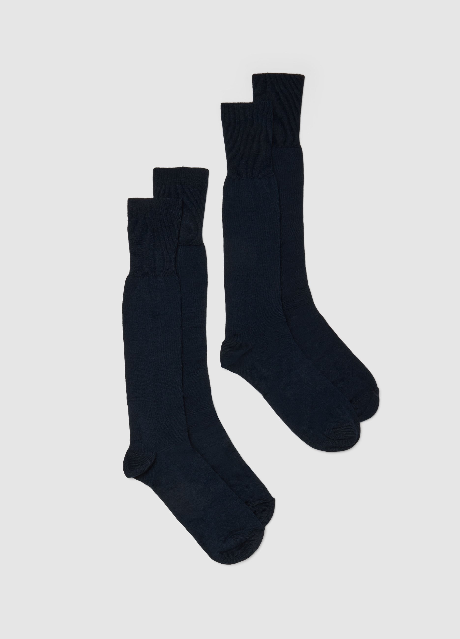 Bipack Calze Lunghe In Misto Bamboo Blu Elasticizzate, Hombre, Azul marino, Talla: 40/41