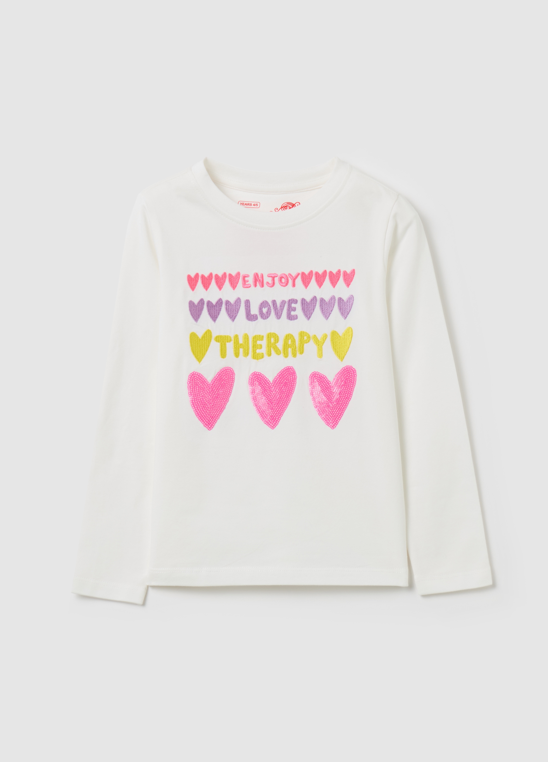 LOVE THERAPY, Camiseta Con Bordado 