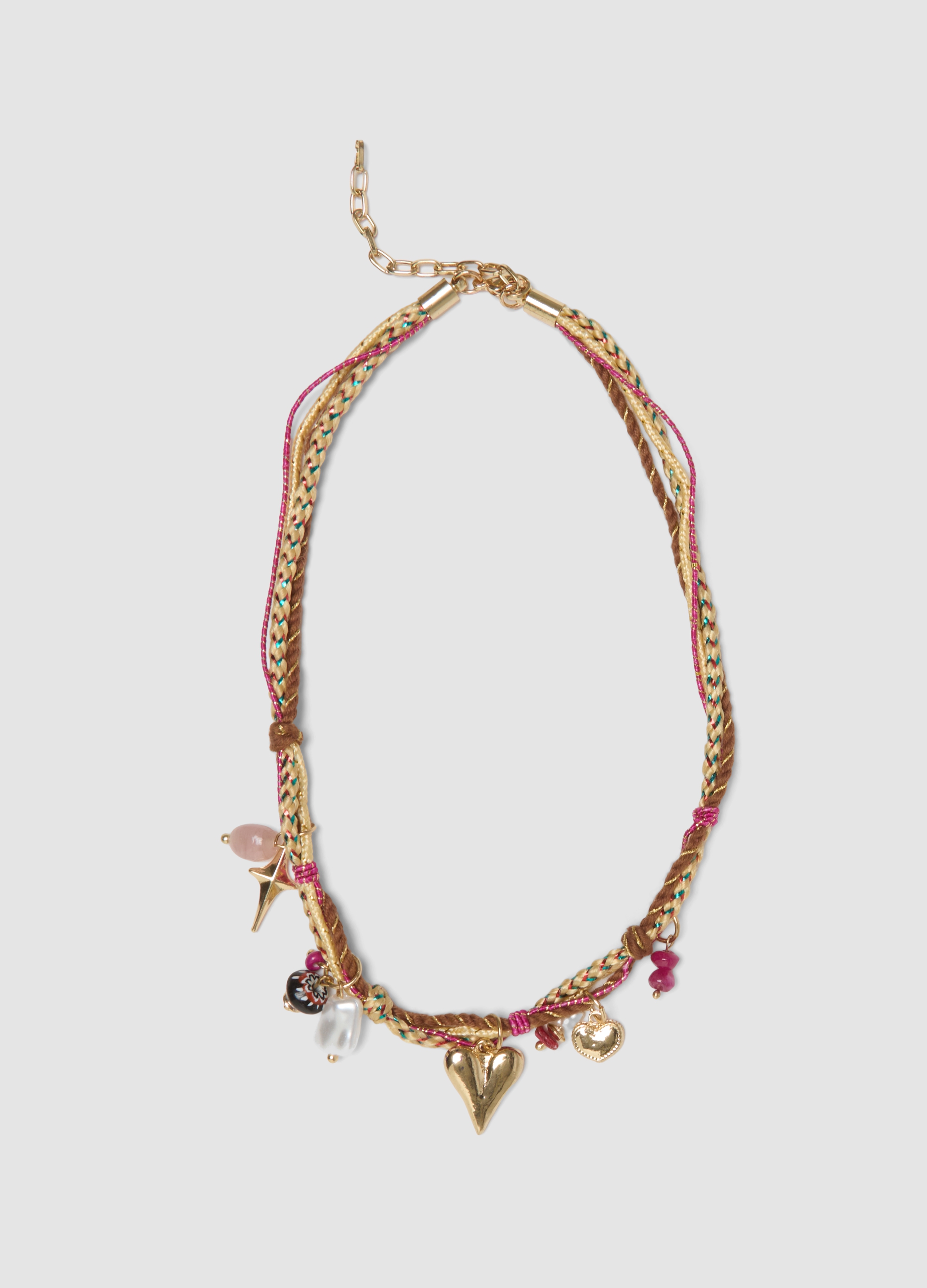 OVS, Collana Multicolor Con Ciondoli Dorati, Donna, Multicolor, Taglia: ONE SIZE