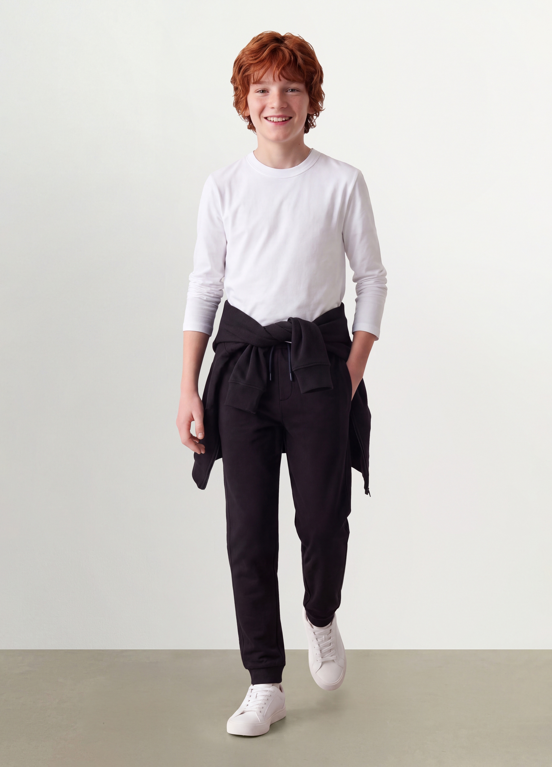 OVS KIDS, Pantaloni Jogger Neri In Cotone Organico, Bambino, Nero, Taglia: 14-15