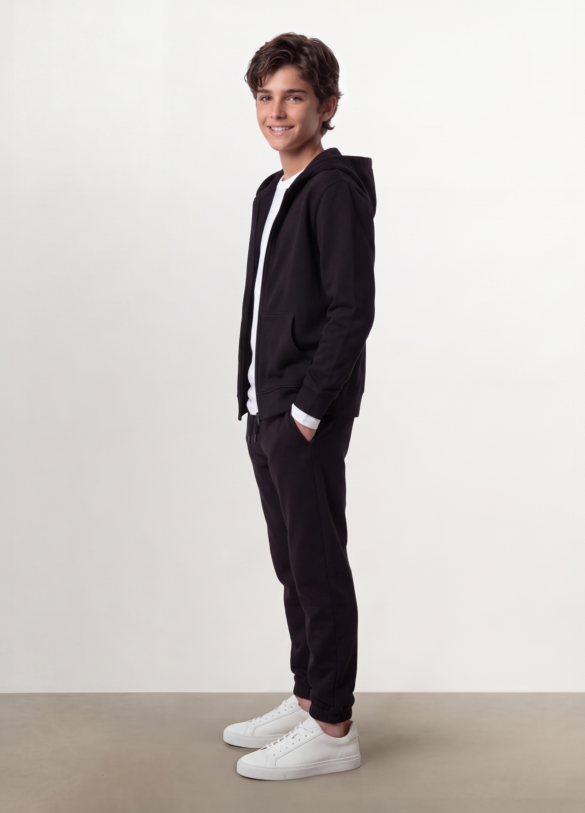 OVS KIDS, Jogger Nero In Puro Cotone Organico Con Coulisse Per Ragazzo, Bambino, Nero, Taglia: 12-13