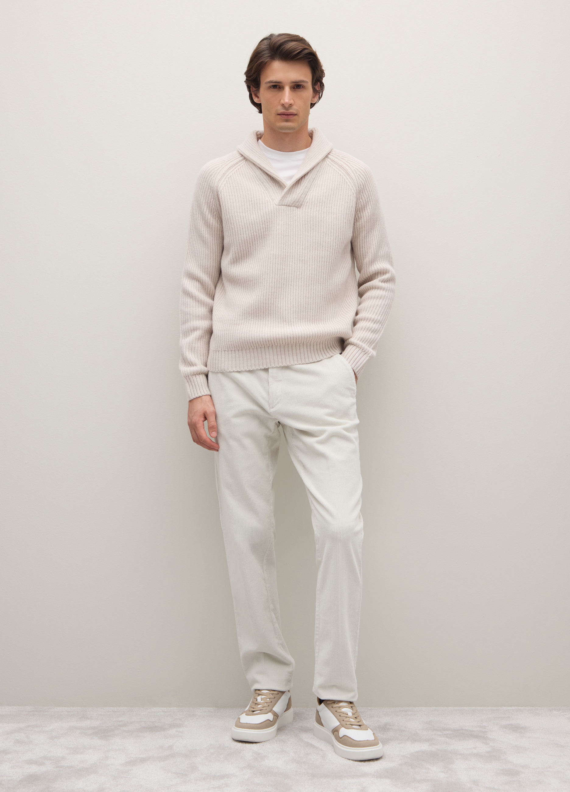 Piombo Contemporary, Maglione Beige In Misto Lana, Uomo, Beige, Taglia: S