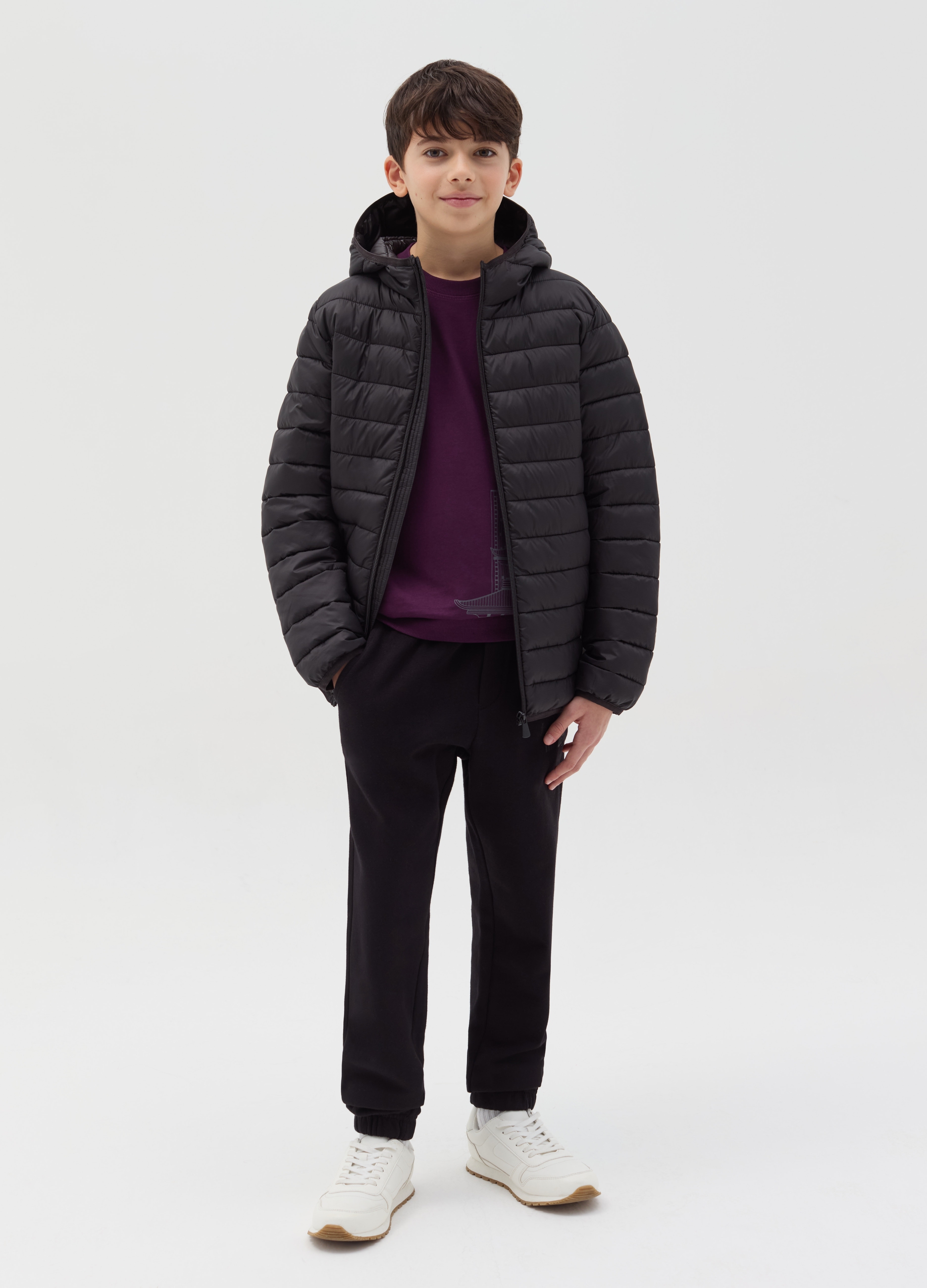 OVS KIDS, Joggers Stampa Gotica "key Word No Way", Bambino, Nero, Taglia: 14-15