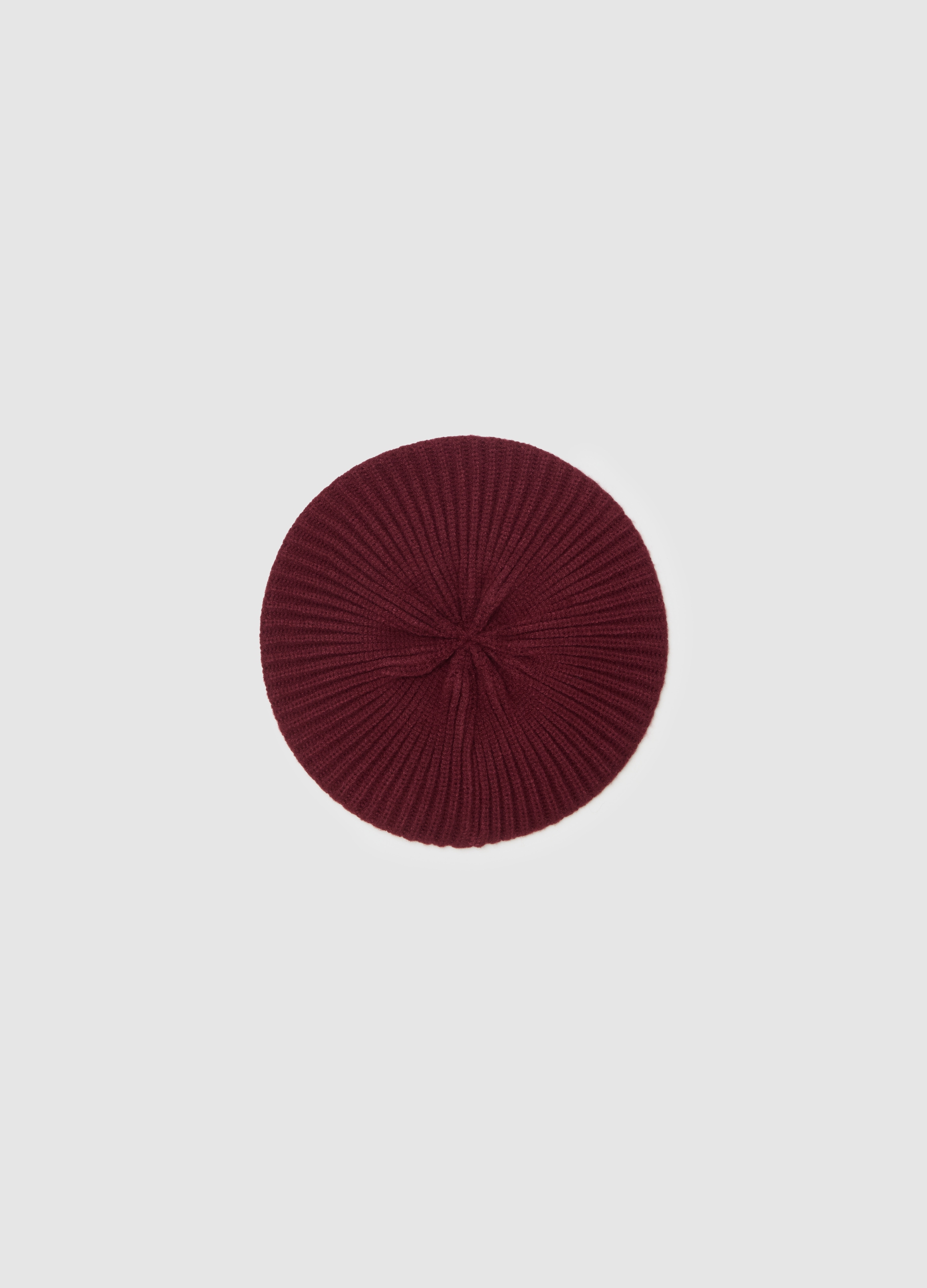 Boina Estilo Francés De Punto De Canalé Inglés, Mujer, Borgoña, Talla: FASUL