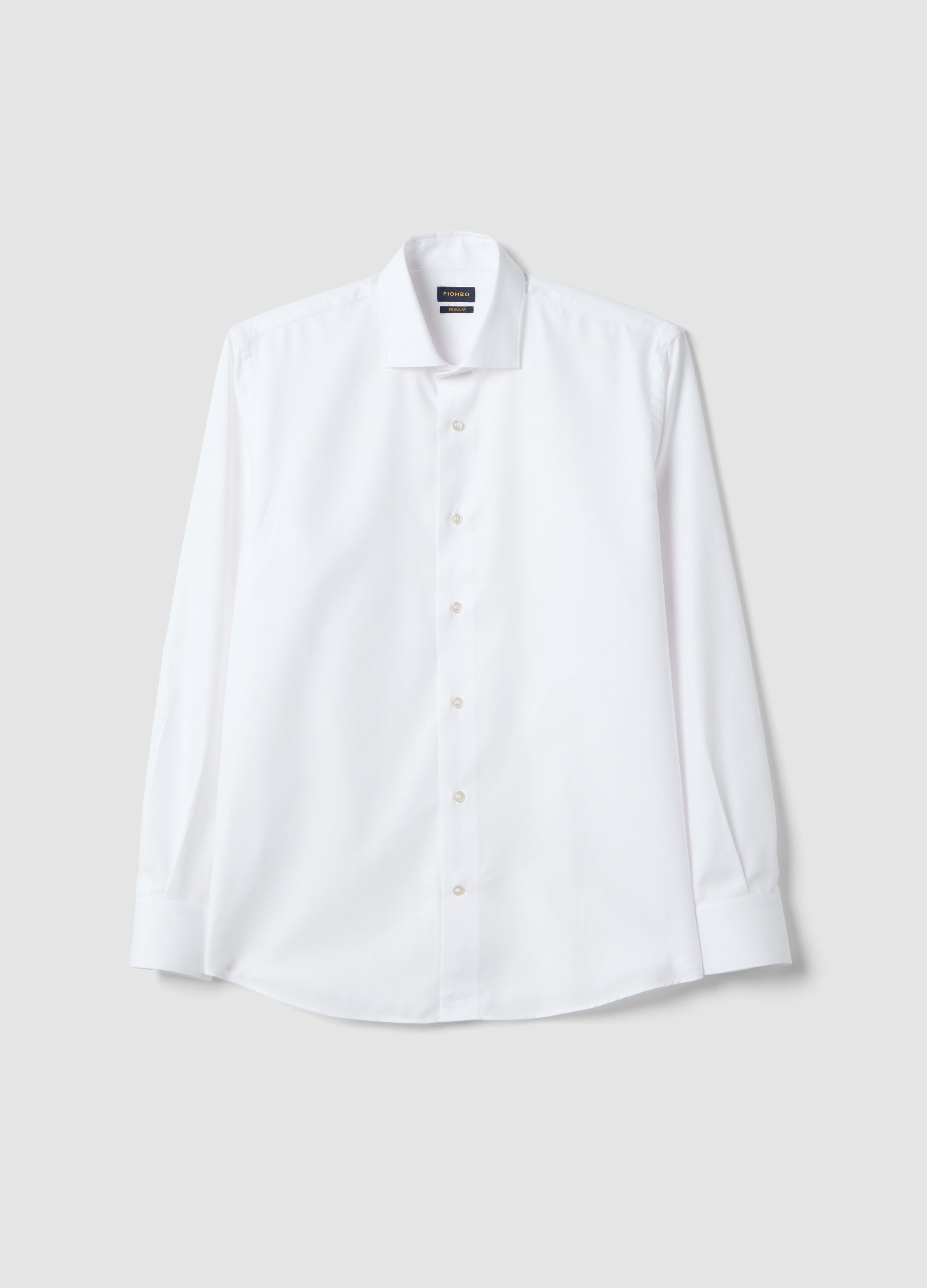 PIOMBO, Camisa Blanca De Puro Algodón Regular Fit Fácil De Planchar, Hombre, Blanco óptico, Talla: 43