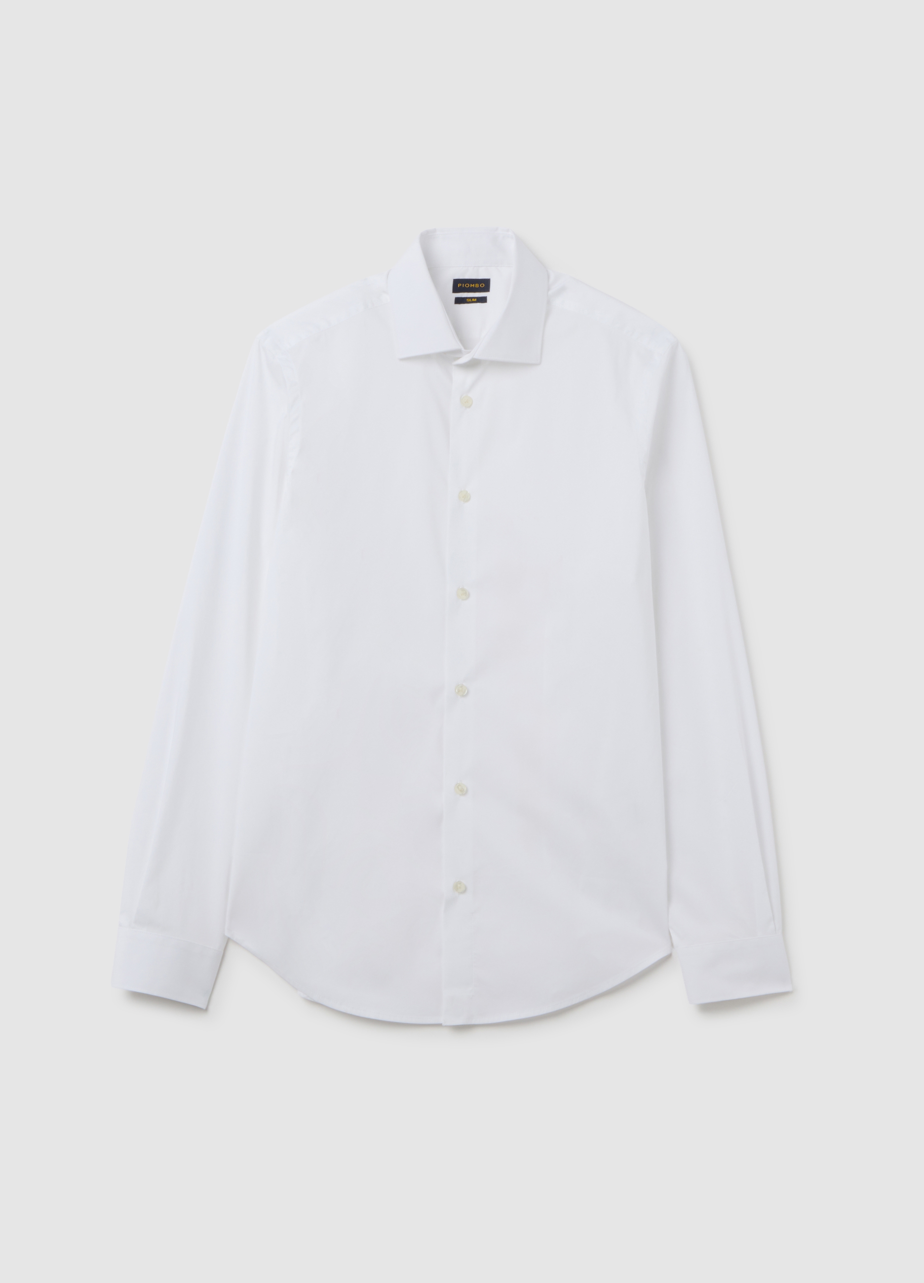 Camicia In Misto Cotone Bianca Slim Fit, Hombre, Blanco óptico, Talla: XXL