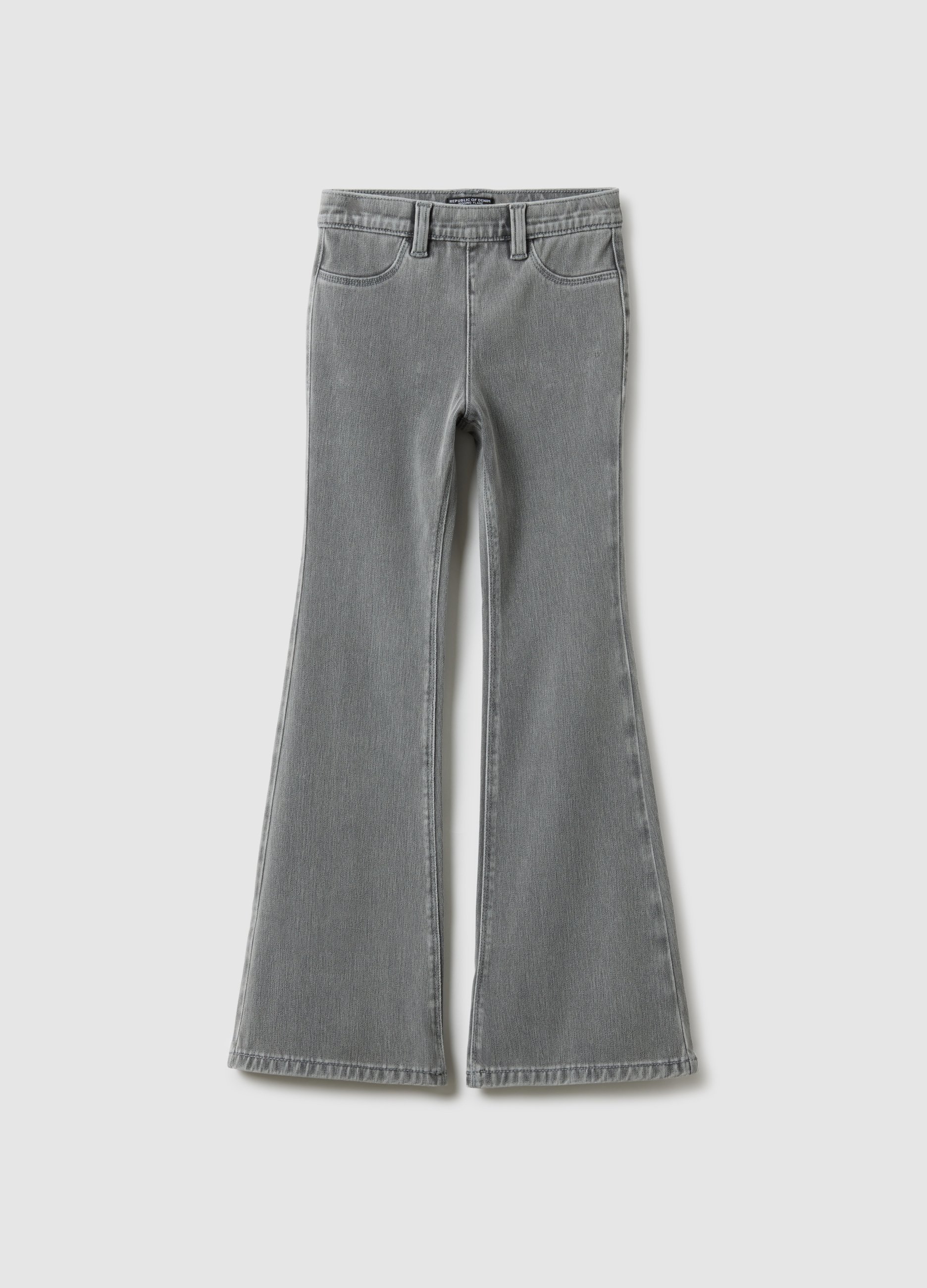 REPUBLIC OF DENIM, Jeans De Denim Gris De Corte Flare Para Niña, Niña, Gris ceniza, Talla: 10-11