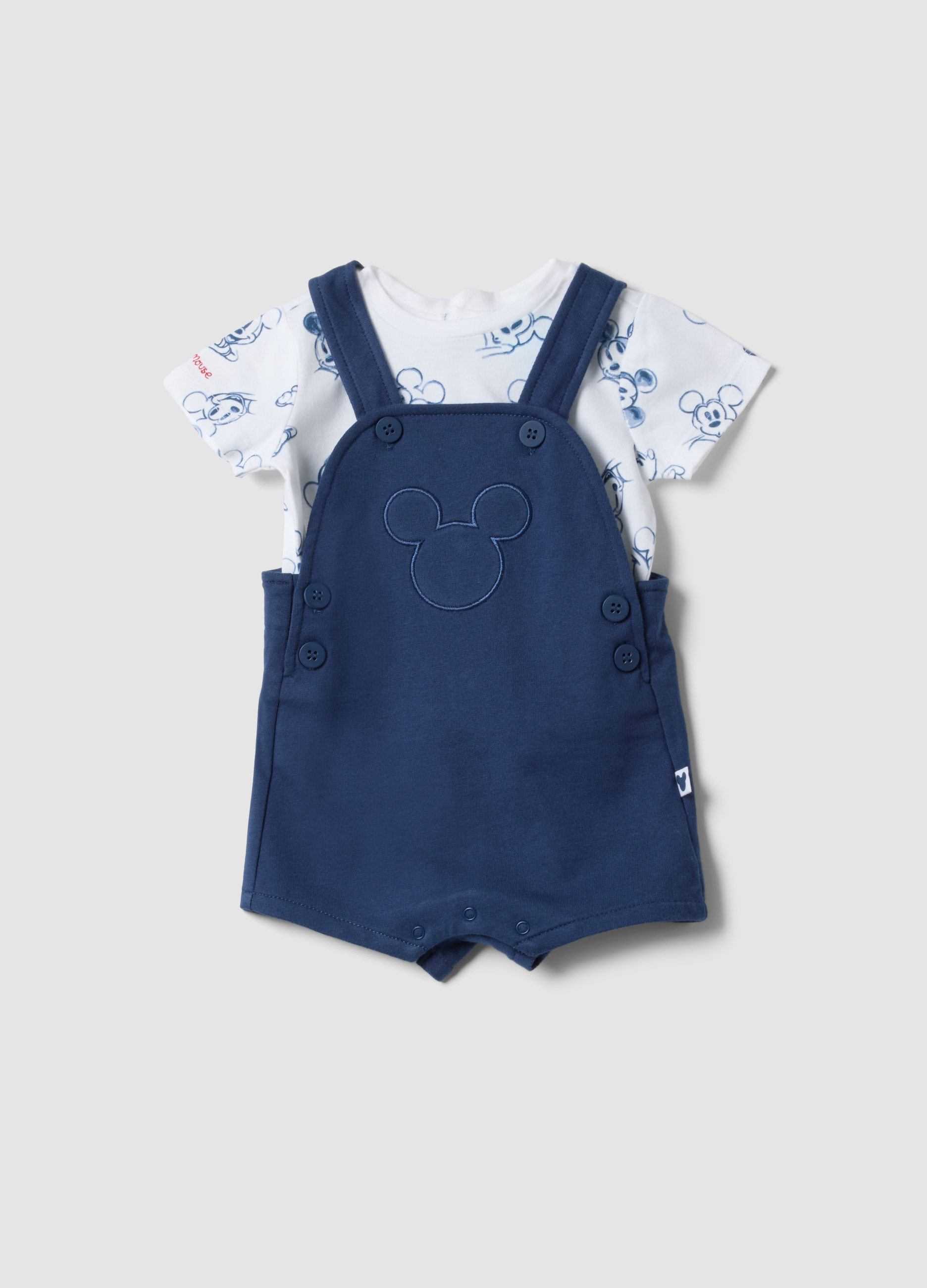 FAGOTTINO, Conjunto Multicolor De Puro Algodón Para Bebé Con Mickey Mouse, Bebé Niño, Blanco/azul, Talla: 3-6