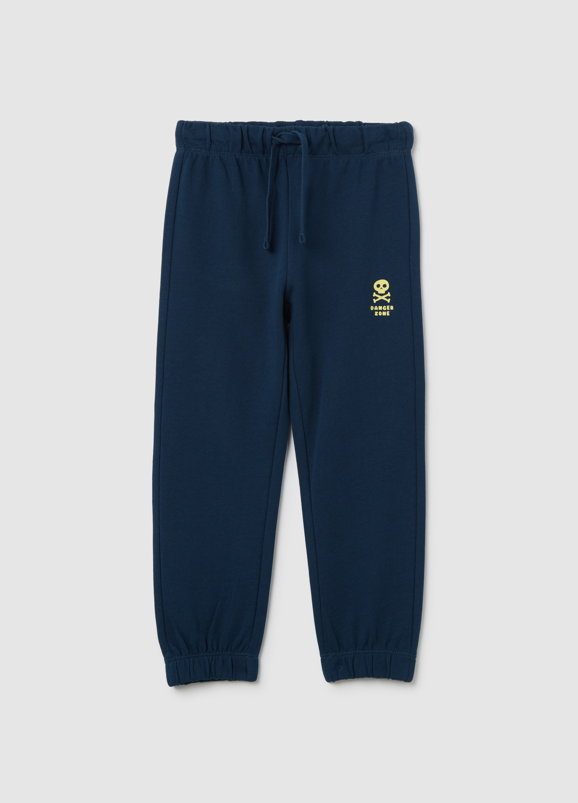 Joggers Azules De Algodón Con Cordón Y Estampado, Niño, Azul oscuro, Talla: 5-6