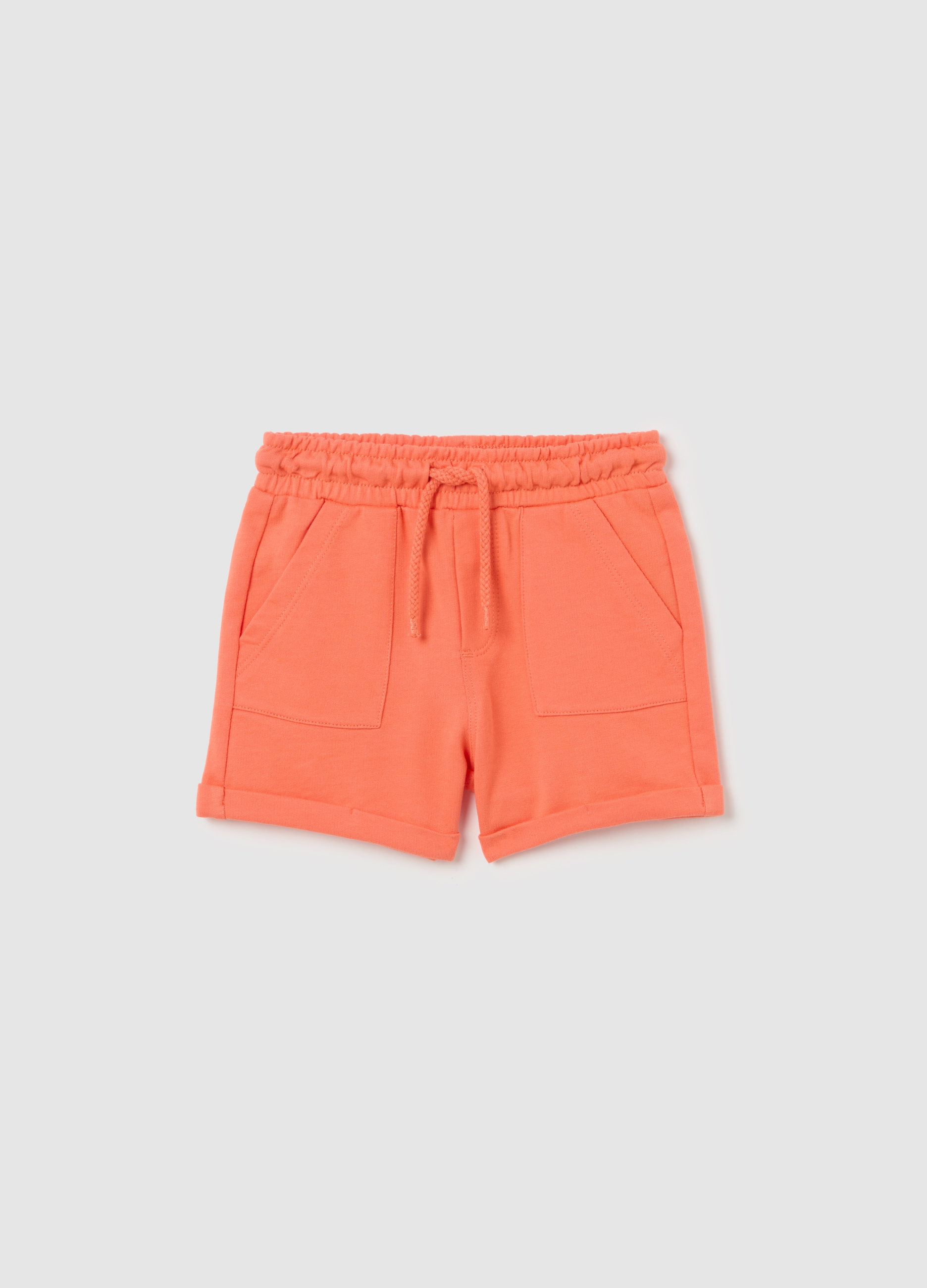FAGOTTINO, Bermuda In French Terry Con Coulisse, Bambino, Arancione, Taglia: 9-12