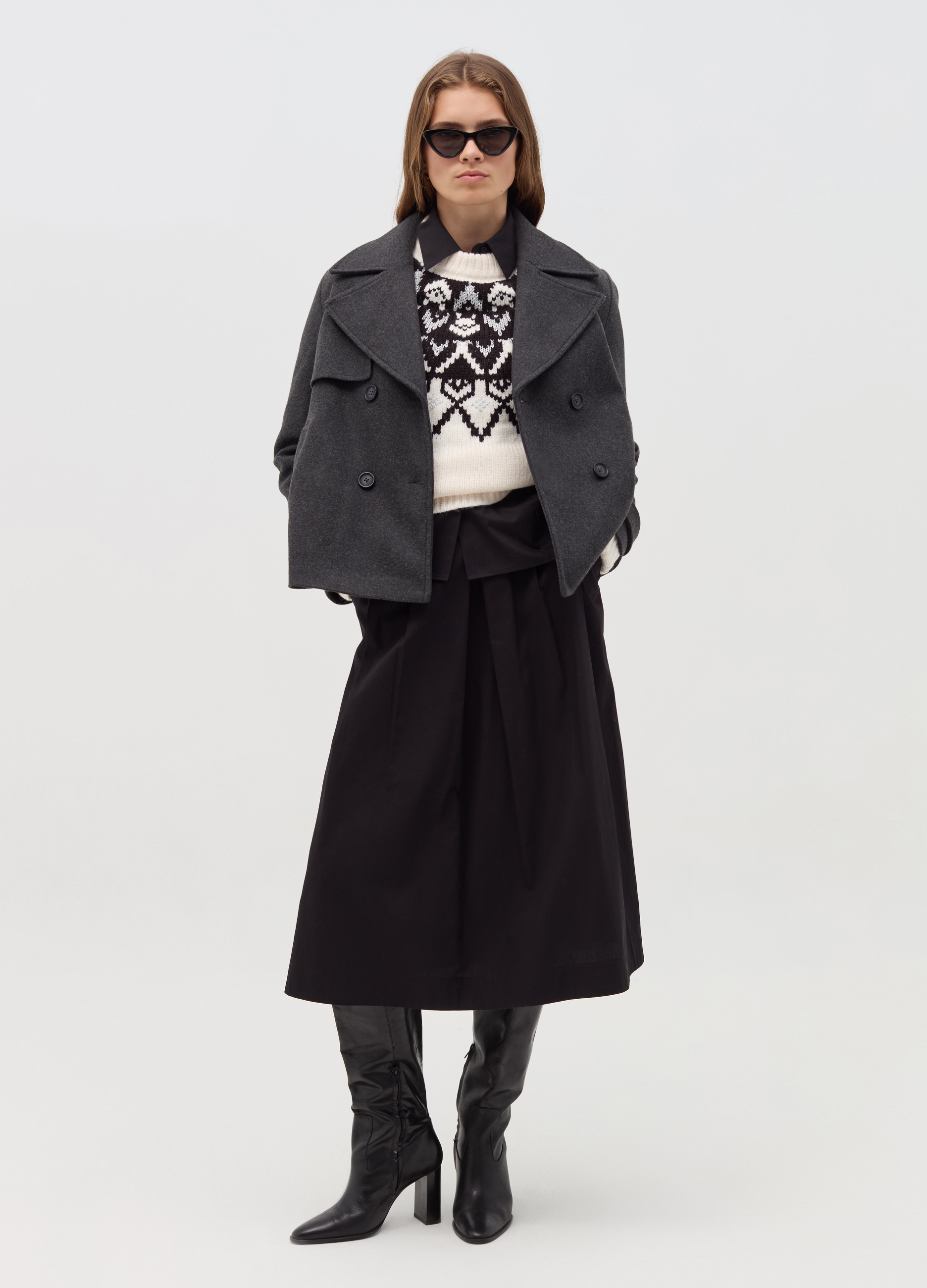 OVS, Cappotto Caban Doppiopetto, Donna, Grigio, Taglia: L