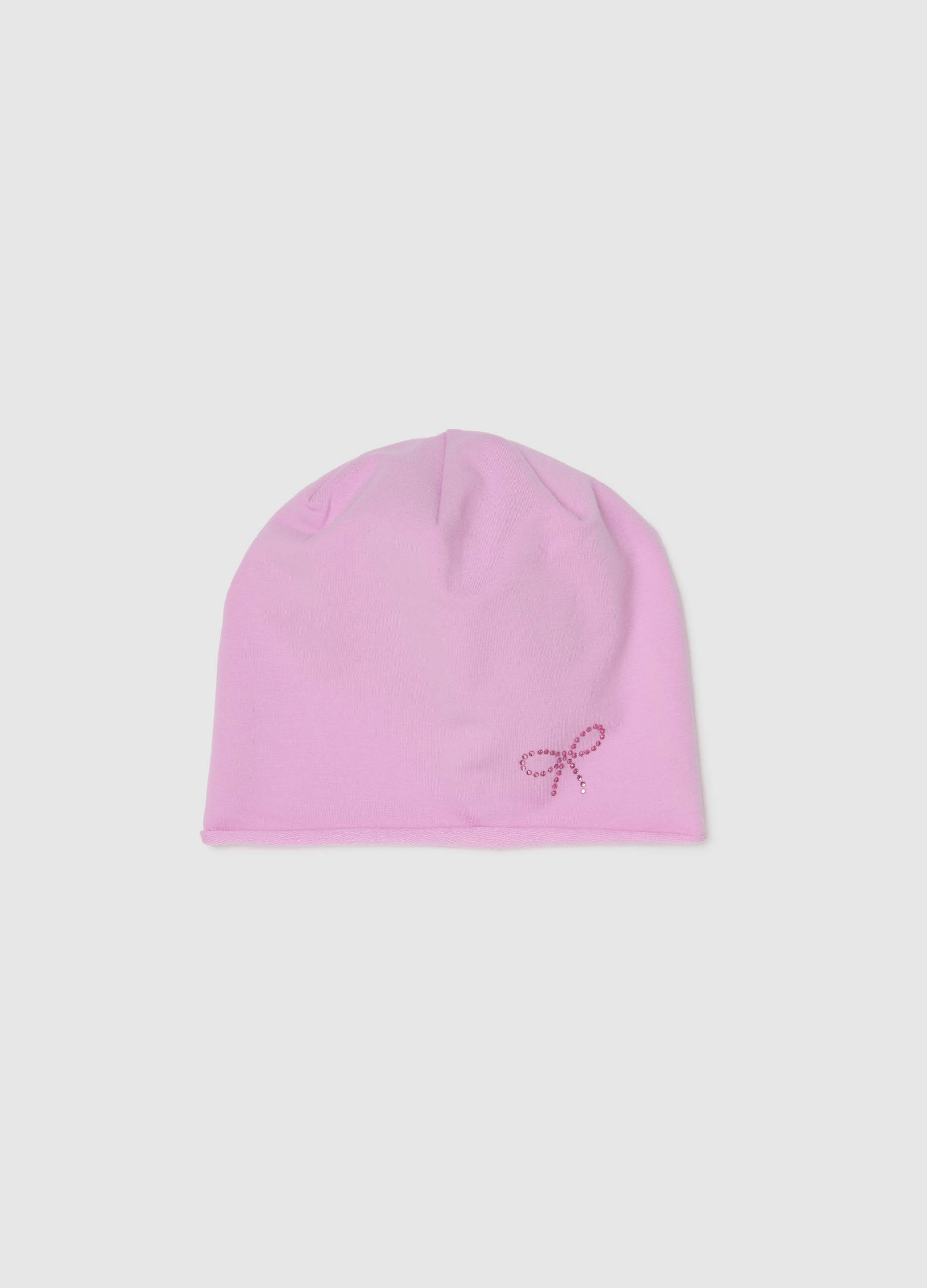 Gorro De Niña De Algodón Rosa Con Lazo, Niña, Rosa Claro, Talla: 52