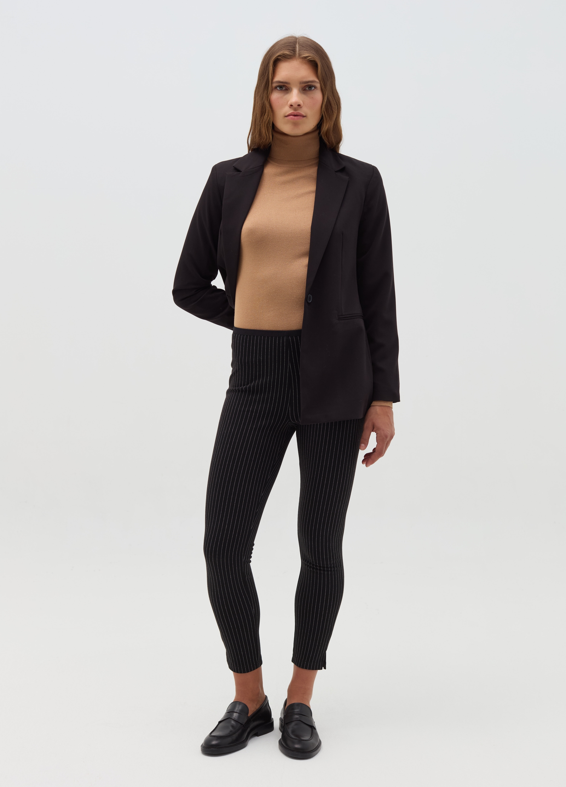 OVS, Leggings Gessato, Donna, Nero, Taglia: S