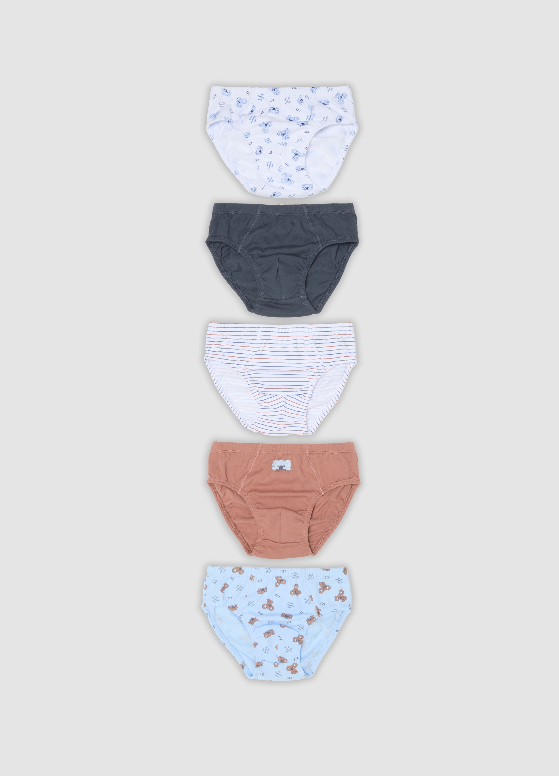 OVS KIDS, Multipack Di Cinque Slip Multicolor In Puro Cotone Organico Per Bambino E Ragazzo, Multicolor, Taglia: 5-6