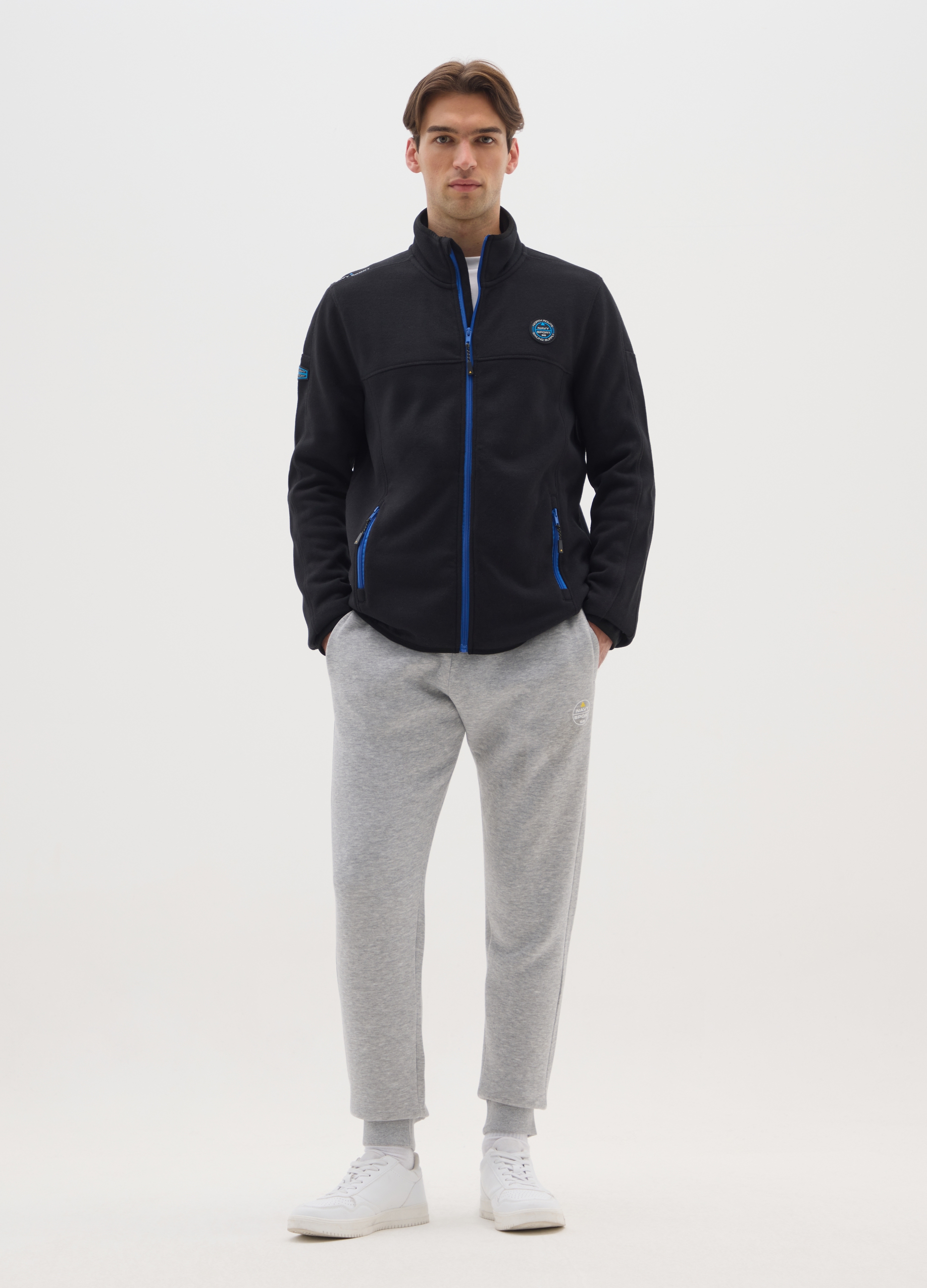 NAVY SPORT, Pantaloni Sportivi Grigi Elasticizzati, Uomo, Grigio, Taglia: XL