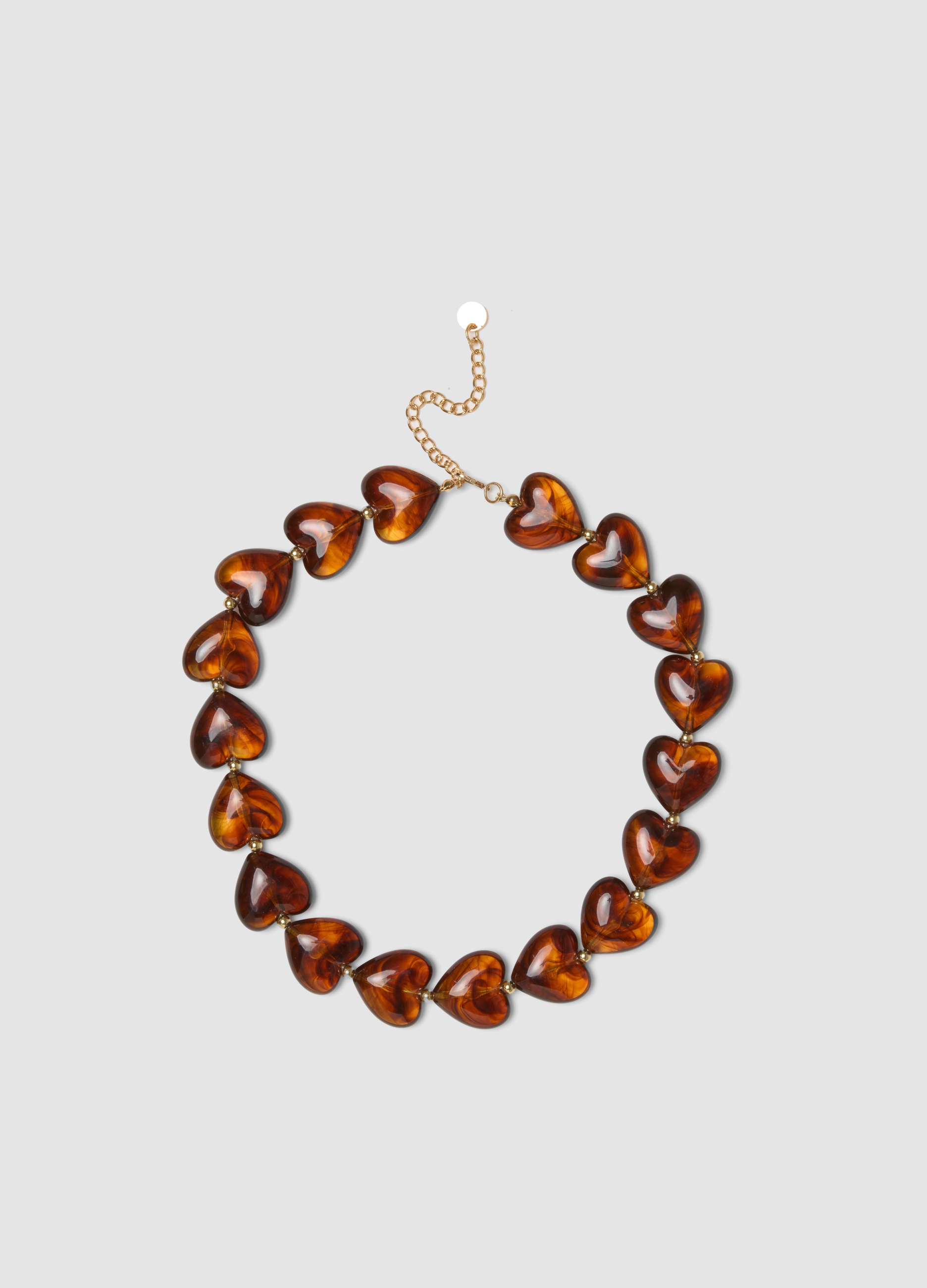 OVS, Collana Arancione Con Cuori Effetto Marmorizzato, Donna, Nero, Taglia: ONE SIZE