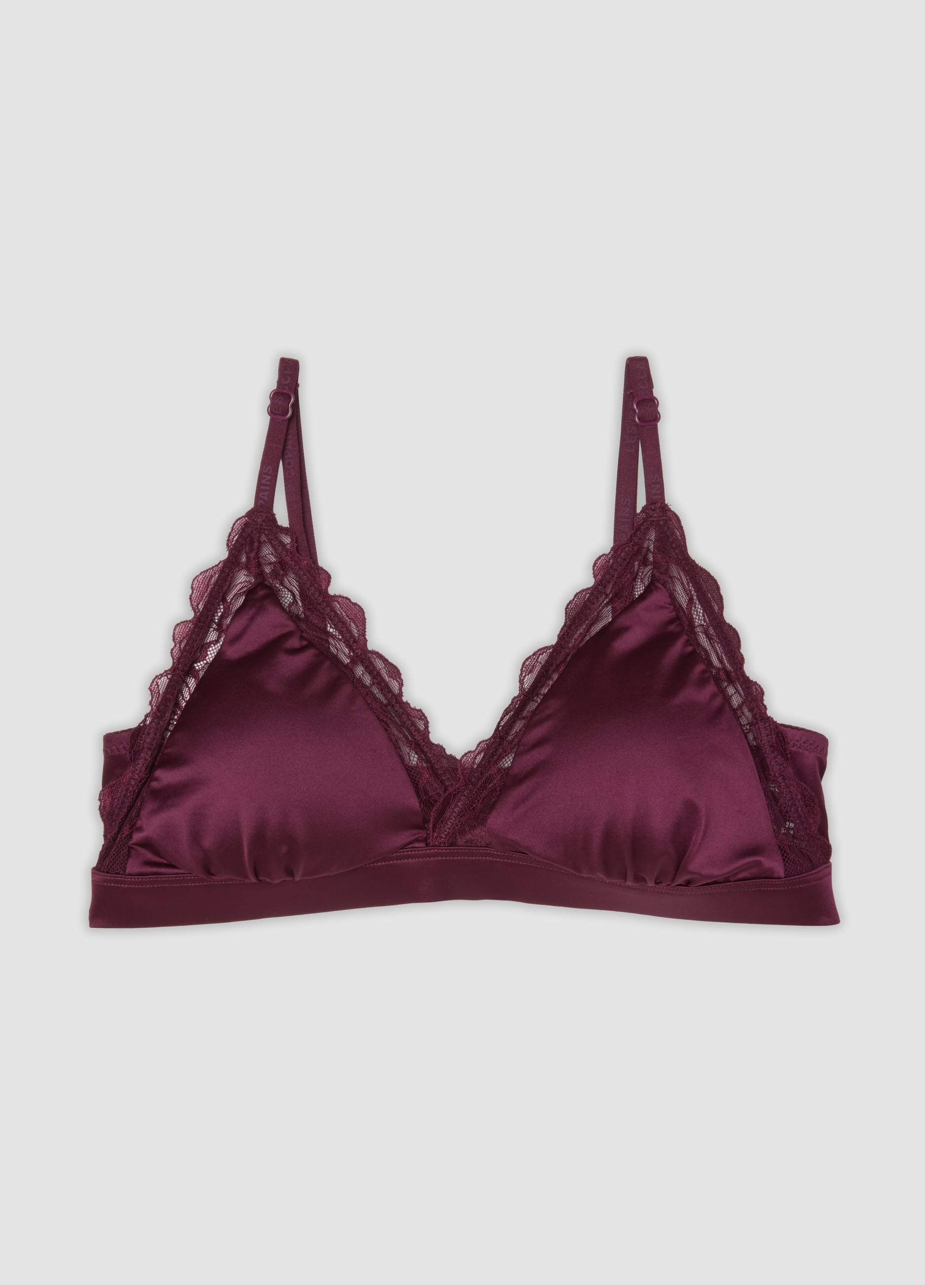 LES COPAINS, Reggiseno Bralette Viola In Microfibra Elasticizzata Con Pizzo, Donna, Viola, Taglia: 2B