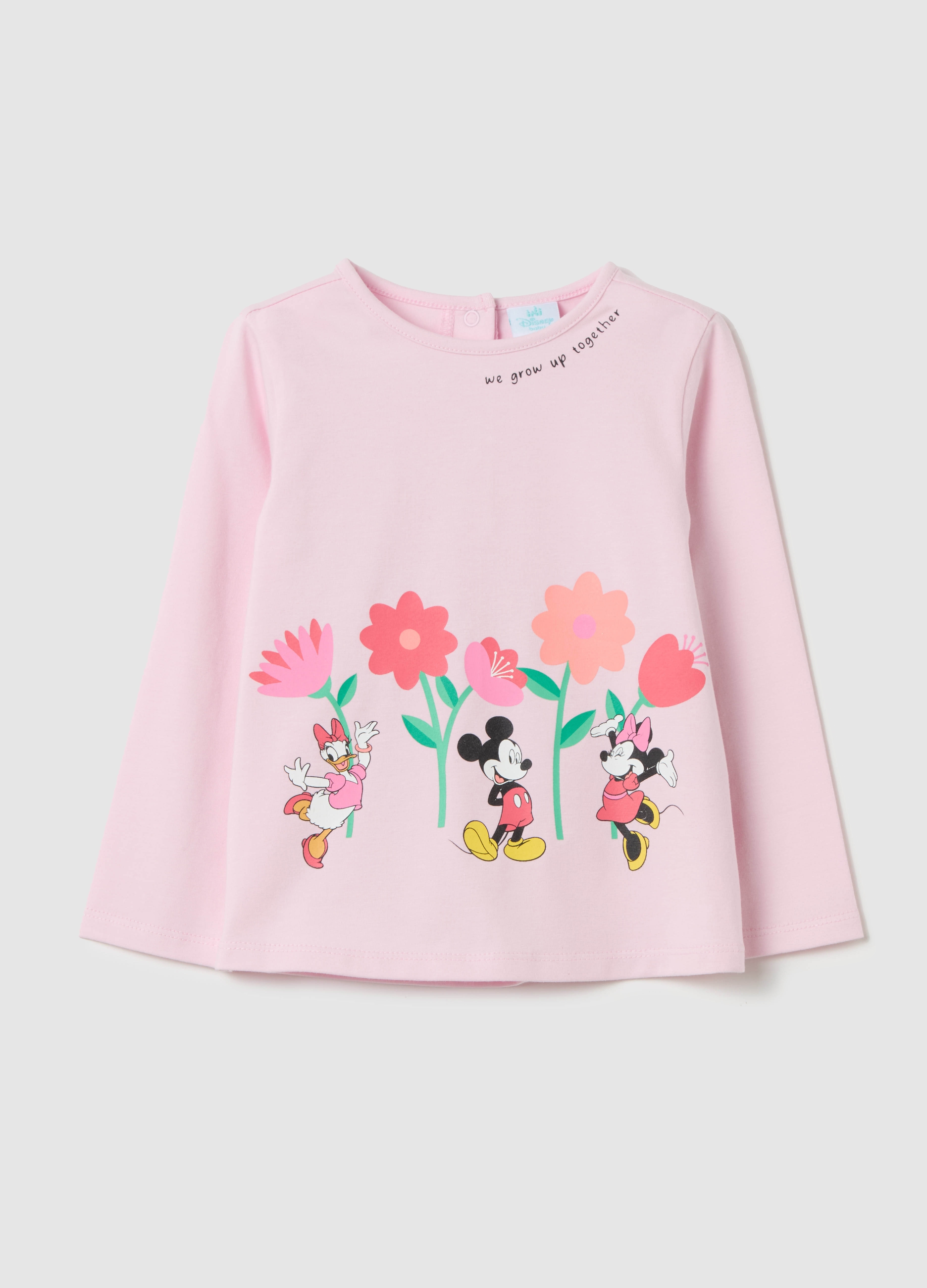 FAGOTTINO, T-shirt Maniche Lunghe Stampa Paperina Topolino E Minnie, Bambina, Rosa, Taglia: 9-12