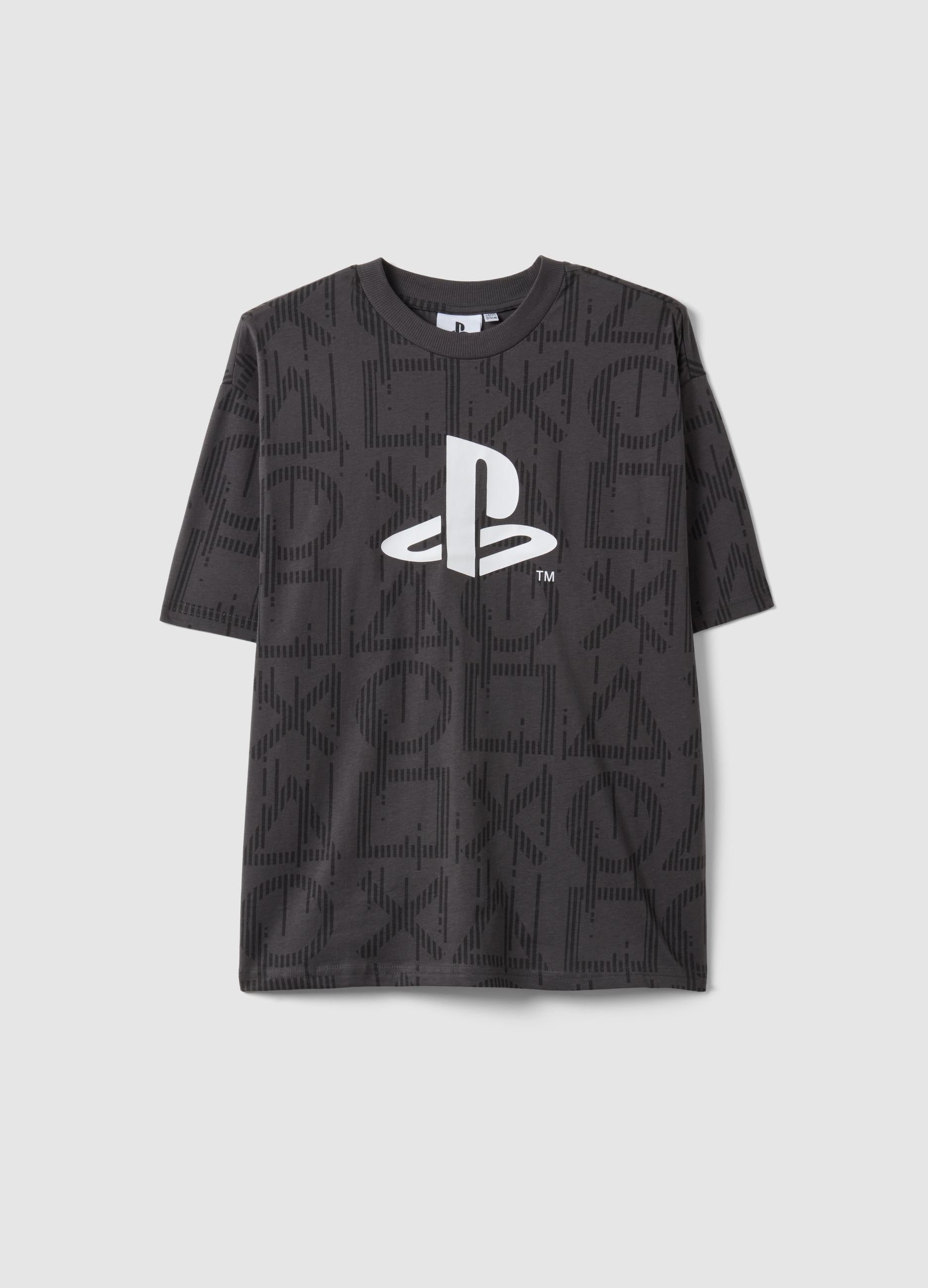 OVS KIDS, T-shirt In Puro Cotone Grigio Da Ragazzo Oversize Fit Con Stampa, Niño, Gris oscuro, Talla: 11-12