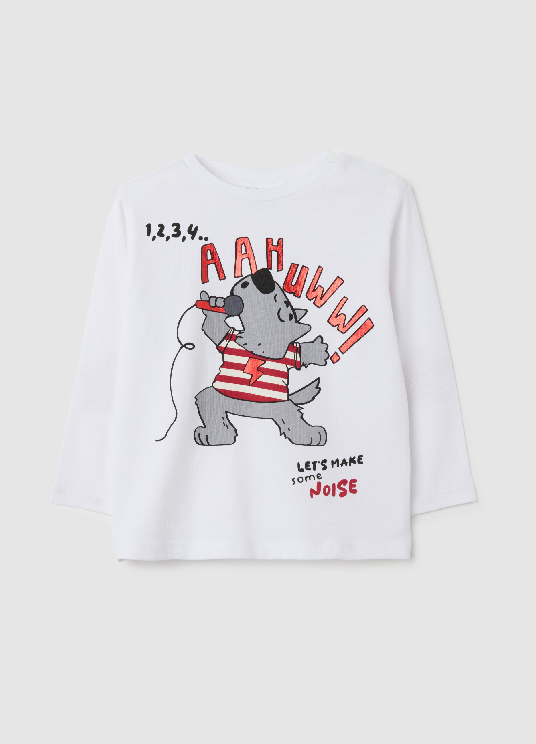 OVS, Maglietta Da Neonato In Puro Cotone Bianca Regular Fit, Junge, Reinweiß, Größe: 12-18