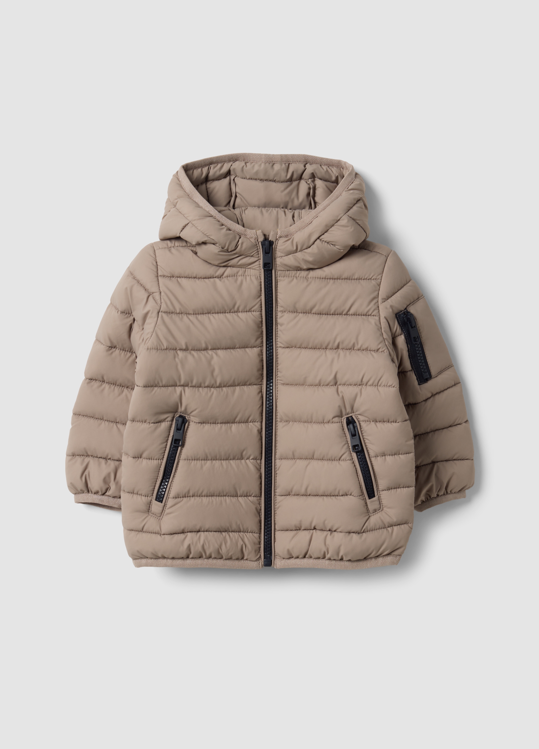 FAGOTTINO, Giacca Ultralight Beige Trapuntata Con Cappuccio Per Bimbo, Bambino, Beige, Taglia: 9-12