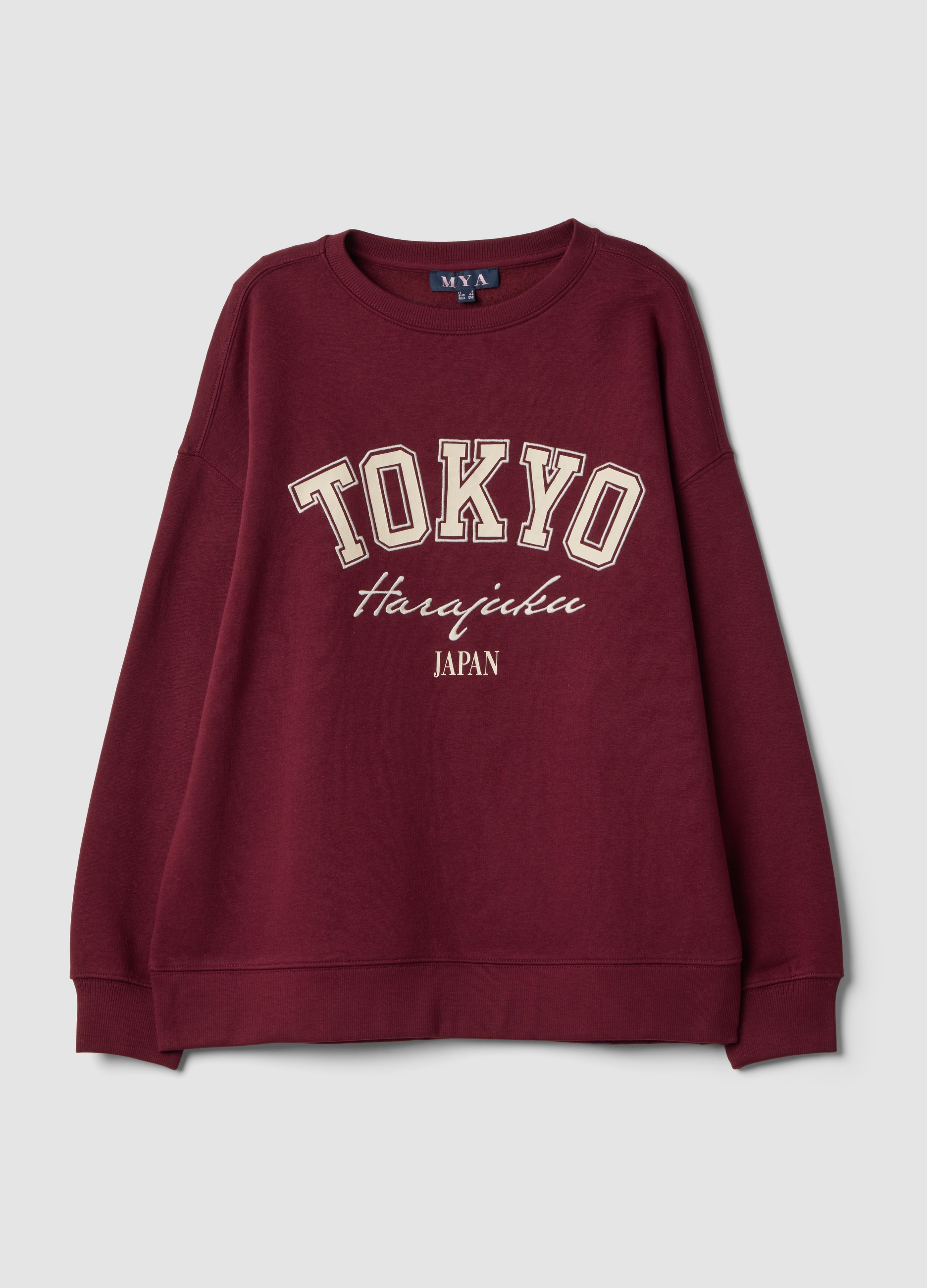 MYA, Felpa Rossa In Misto Cotone Con Scritta Tokyo, Donna, Rosso, Taglia: XXL