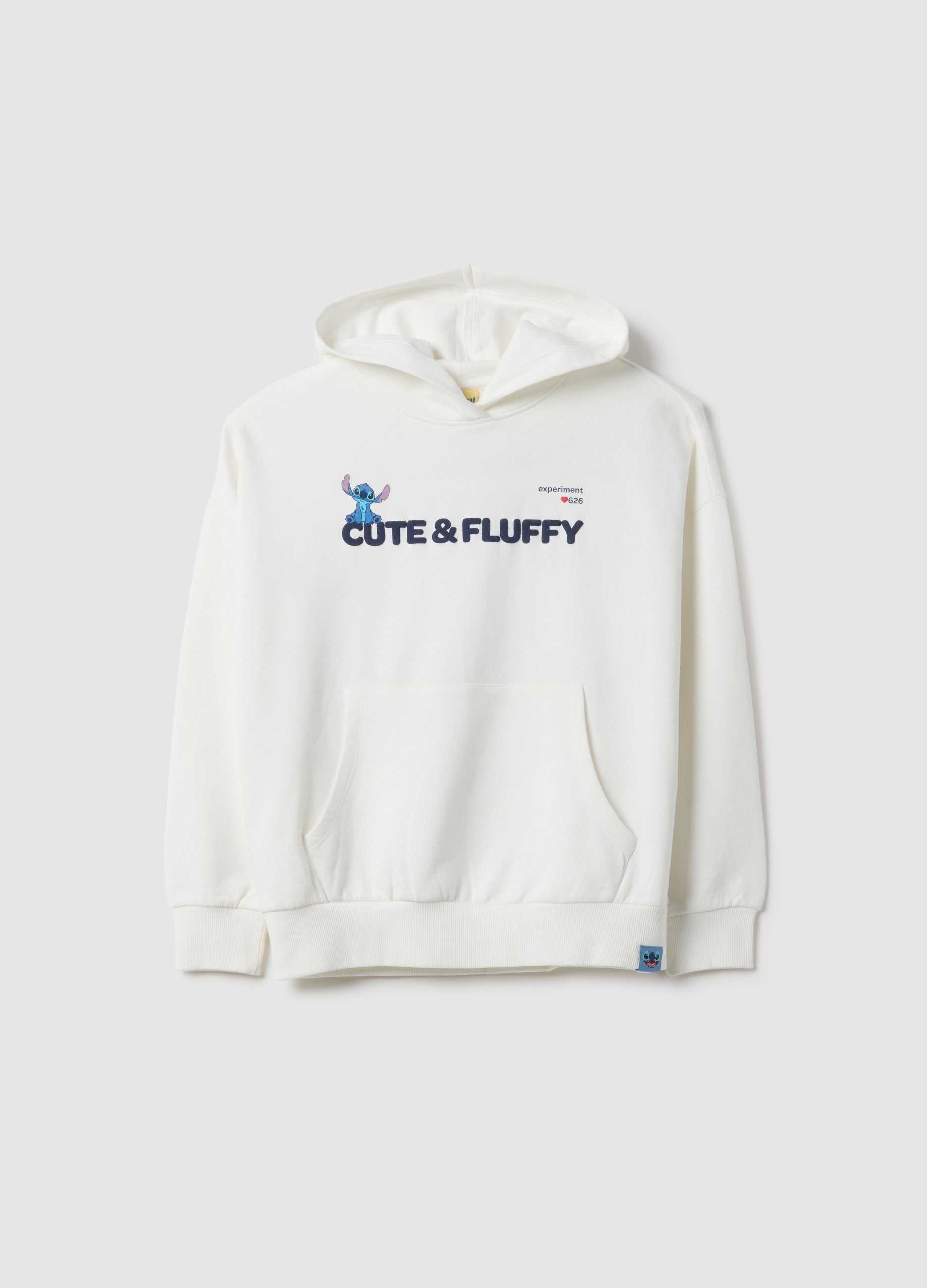 DISNEY, Sudadera Con Capucha Blanca Para Niñas De Algodón Puro, Ajuste Regular, Niña, Blanco óptico, Talla: 13-14