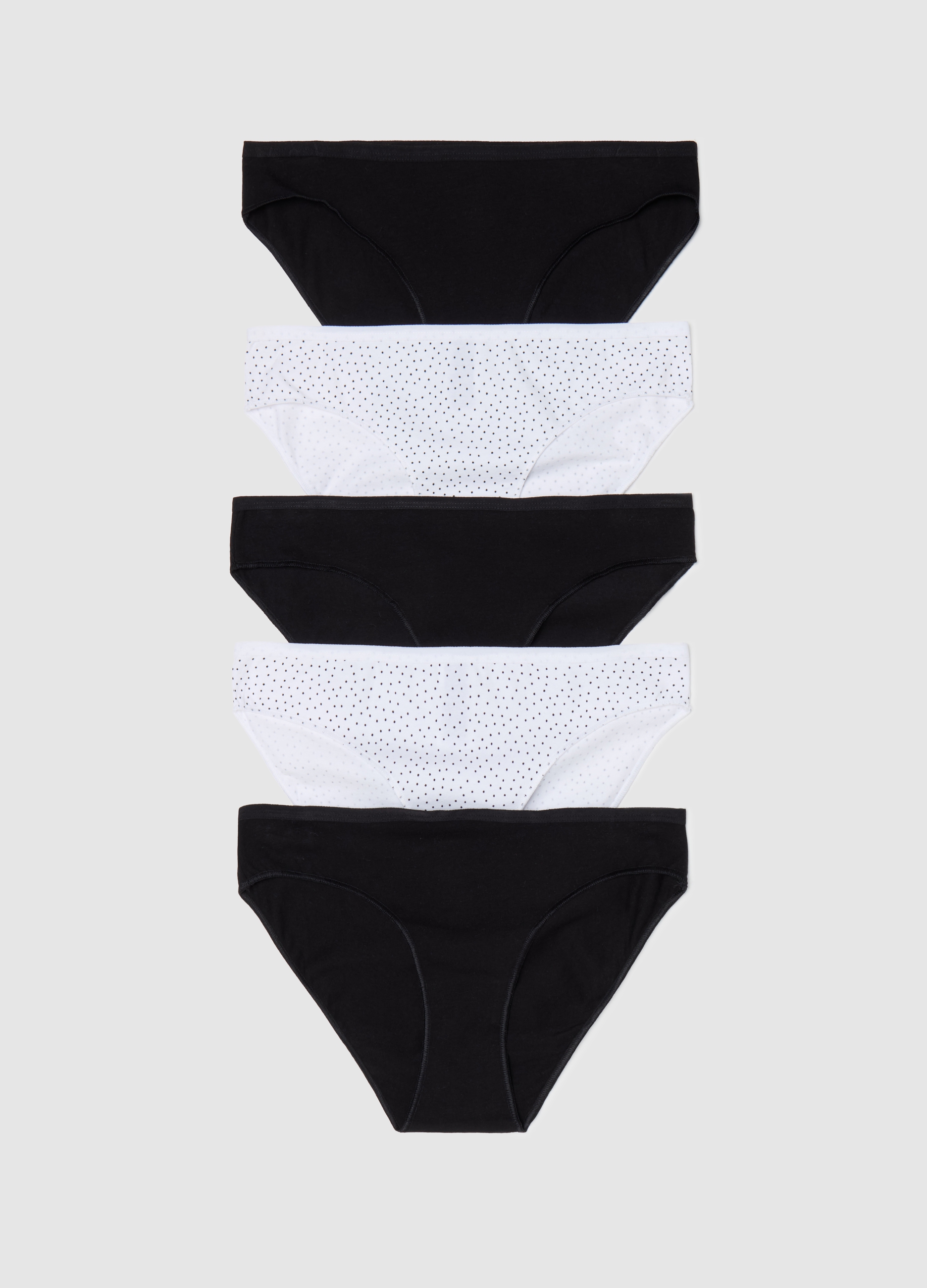 OVS , Set Cinque Slip Fantasia Micro Pois, Donna, Multicolor, Taglia: 3