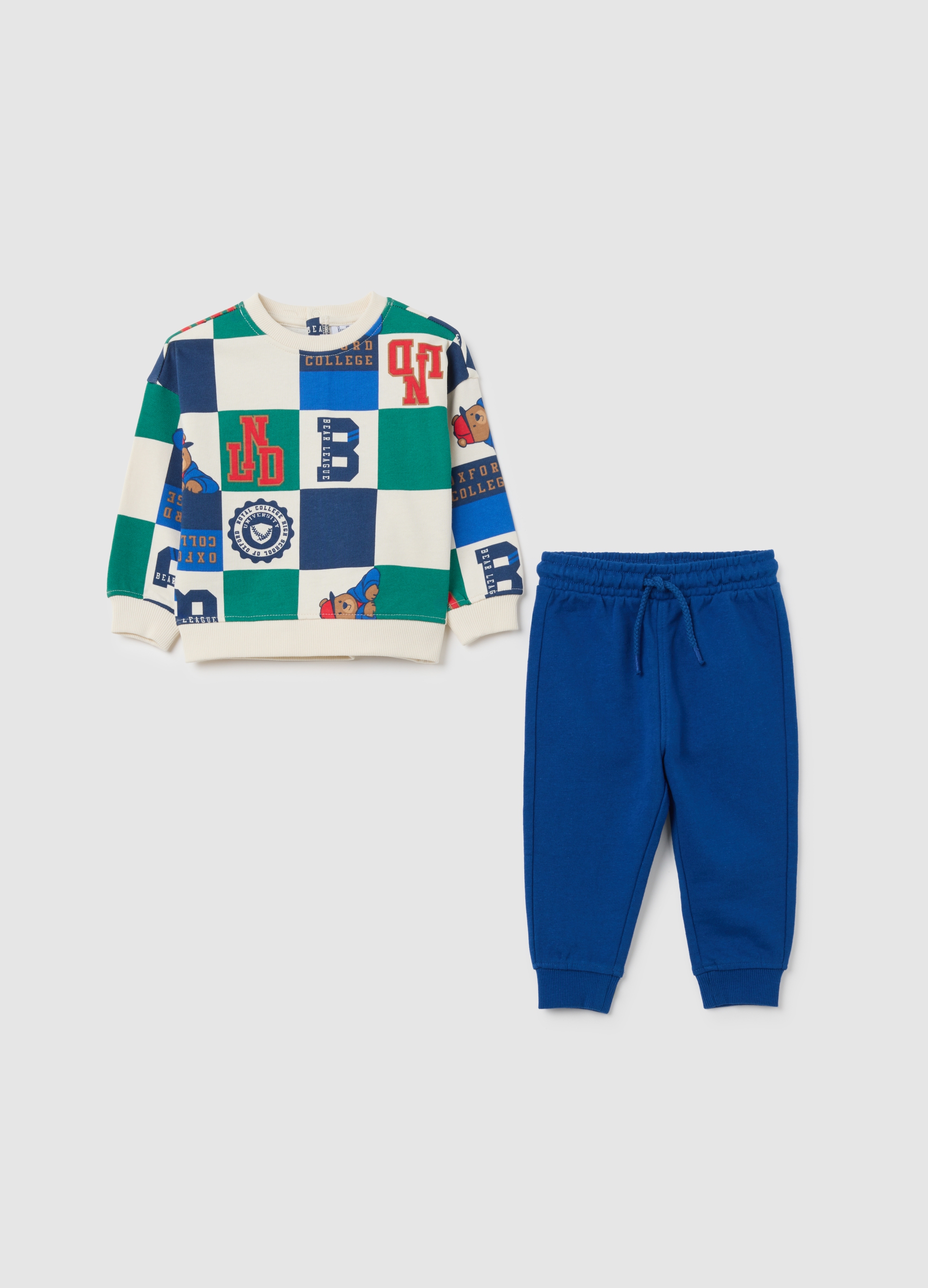 Conjunto Infantil En Algodón Puro Multicolor Ajuste Regular, Niño, Green/Blue, Talla: 9-12