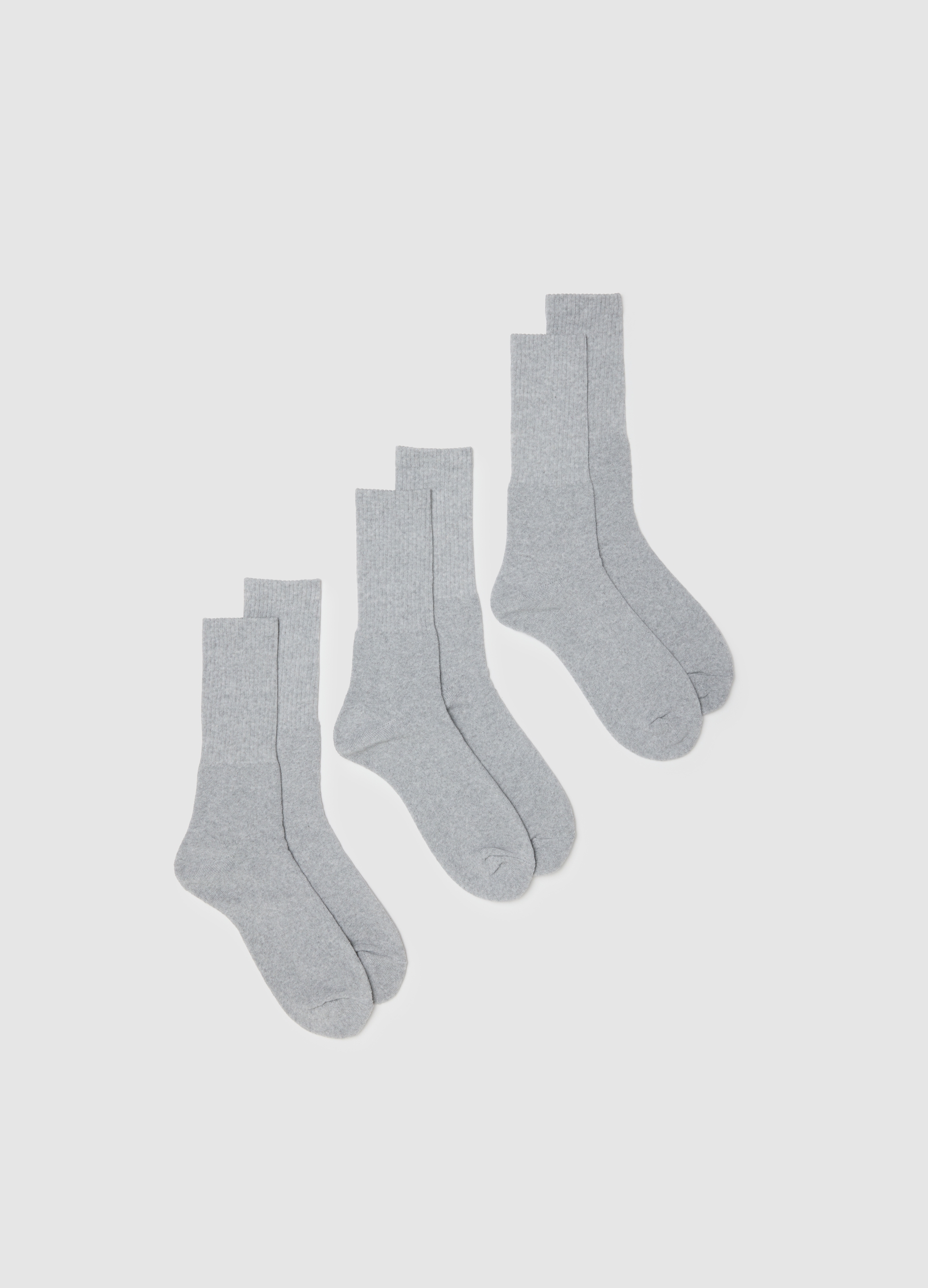 Trifunda De Calcetines Deportivos Grises De Algodón Elástico, Hombre, Gris claro jaspeado, Talla: 43/46